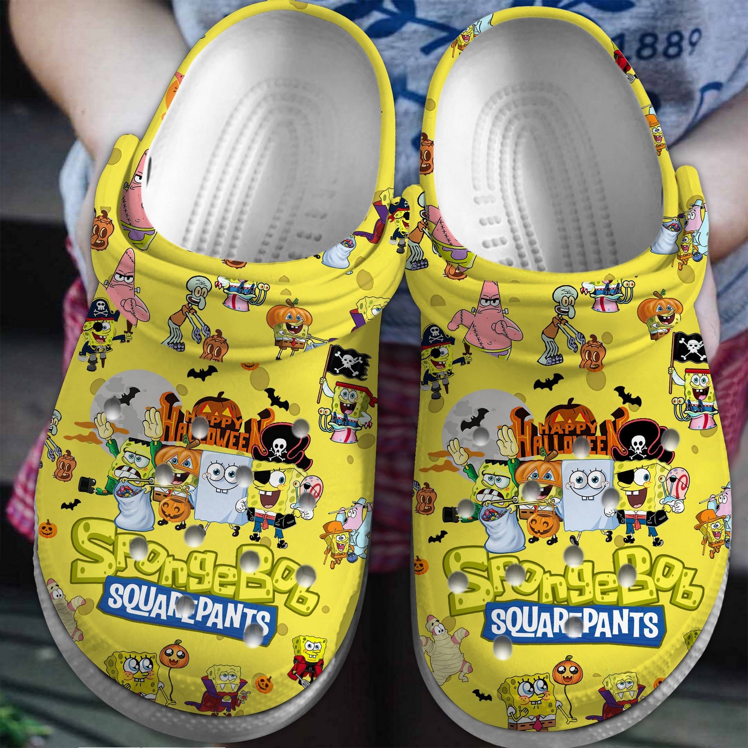 spongebob and friends halloween yellow clogs for kids and adults ntn3q