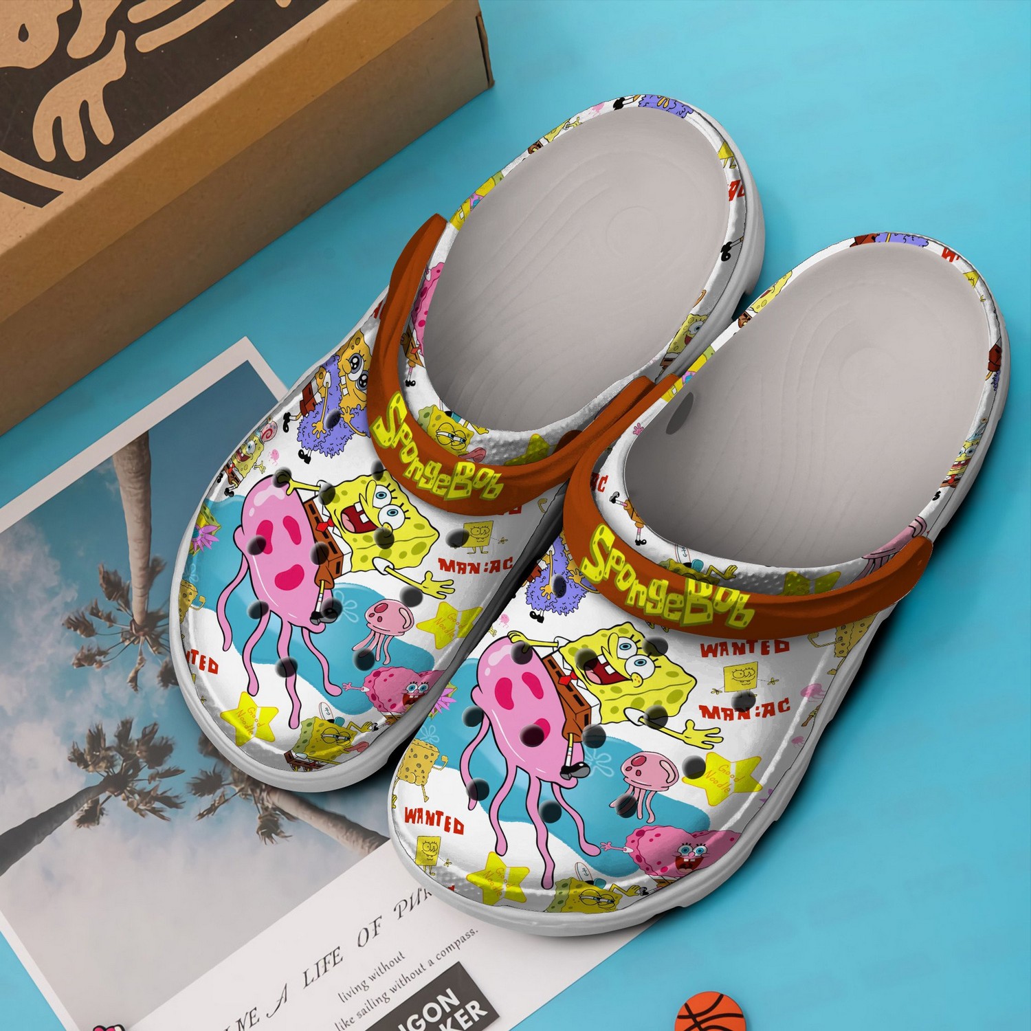 spongebob drive pink jellyfish clogs for kids and adults lbl6f