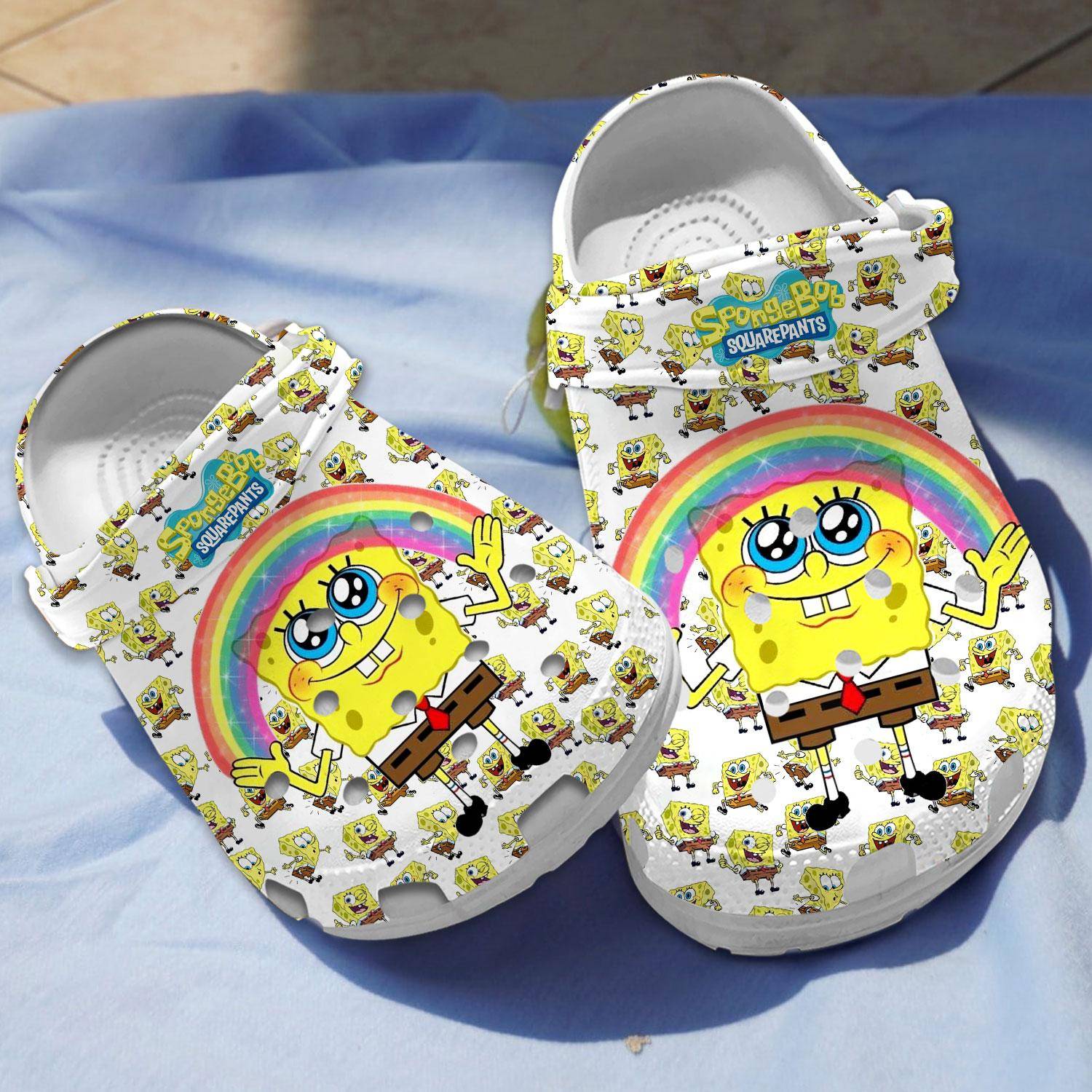 spongebob squarepantes rainbow cartoon clogs for kids 26 adults xinux