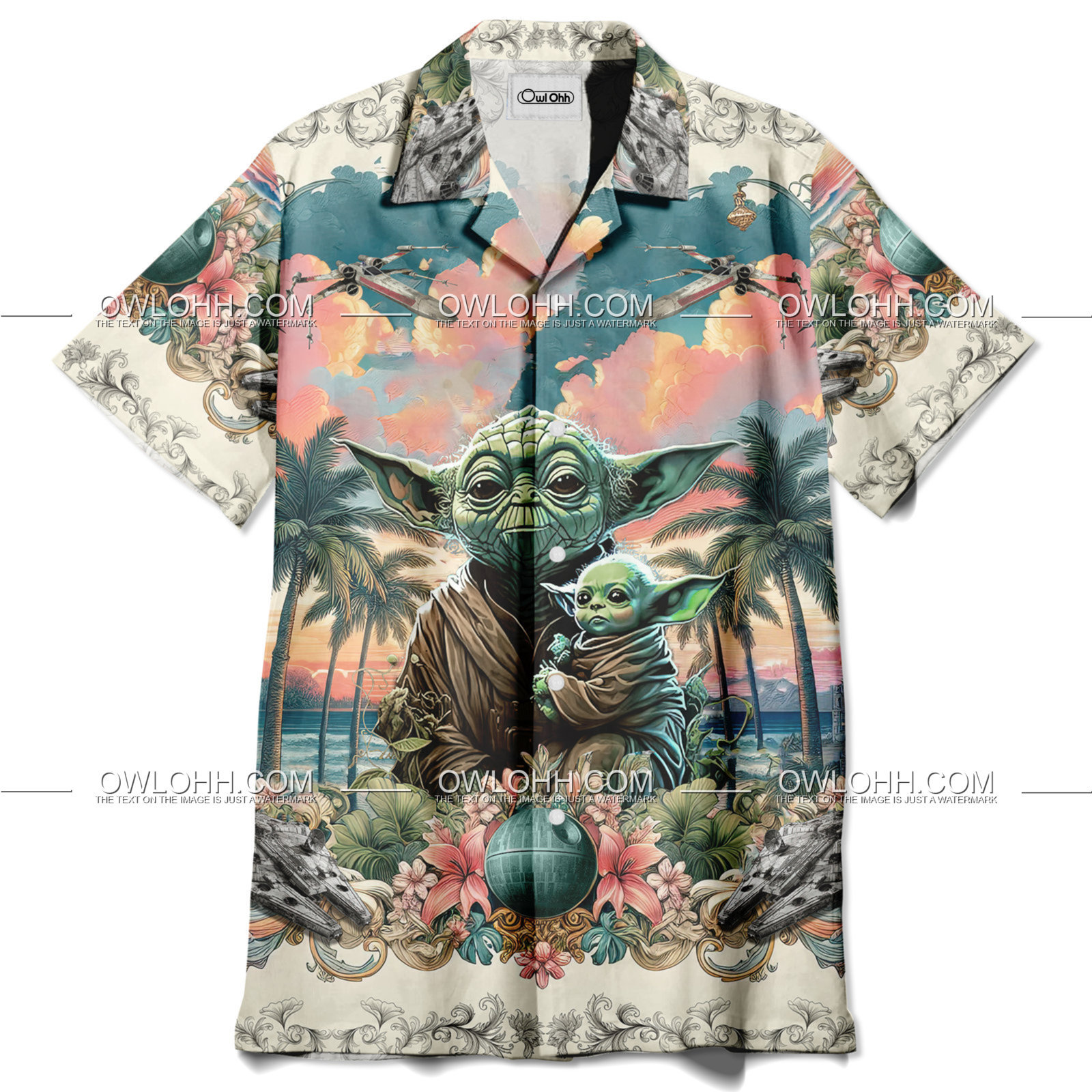 star wars baby yoda paradise found hawaiian shirt owl ohh 0qw1p
