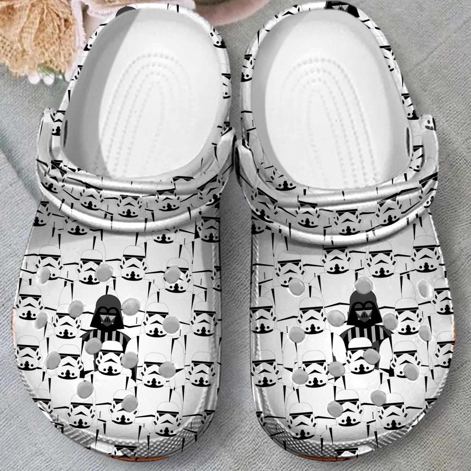 star wars black and white simple attactive design clogs for kids and adults 6pw0d