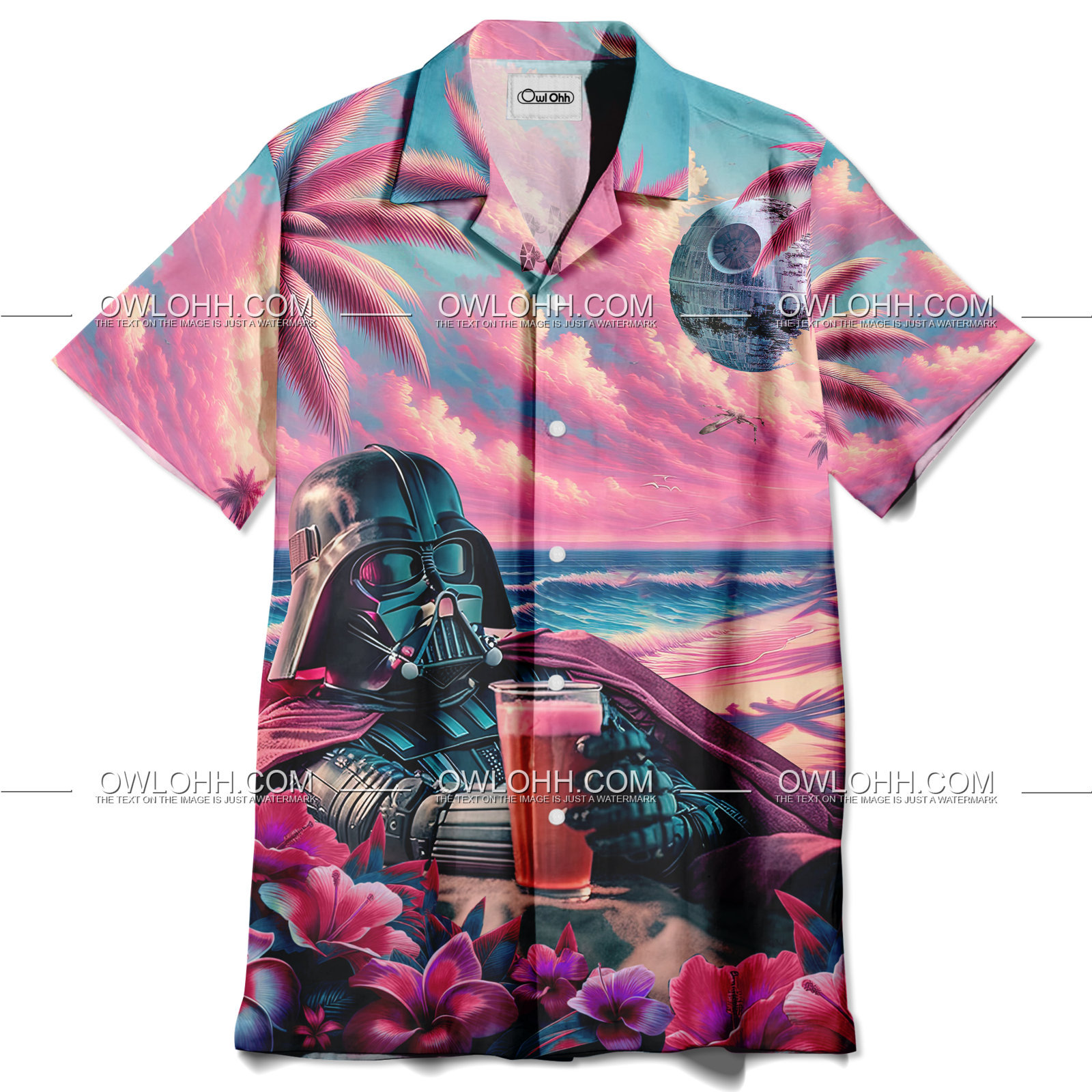 star wars darth vader chilling on beach hawaiian shirt owl ohh 2nnln