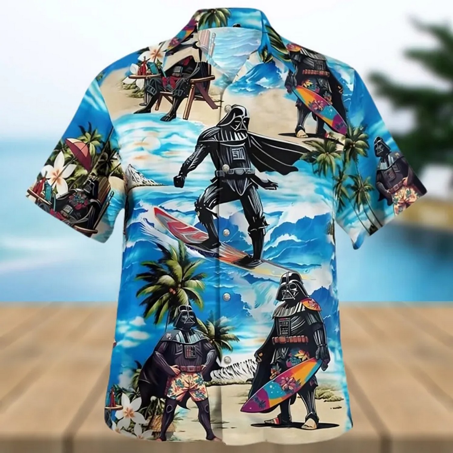 star wars darth vader surfing summer beach hawaiian shirt qxg87