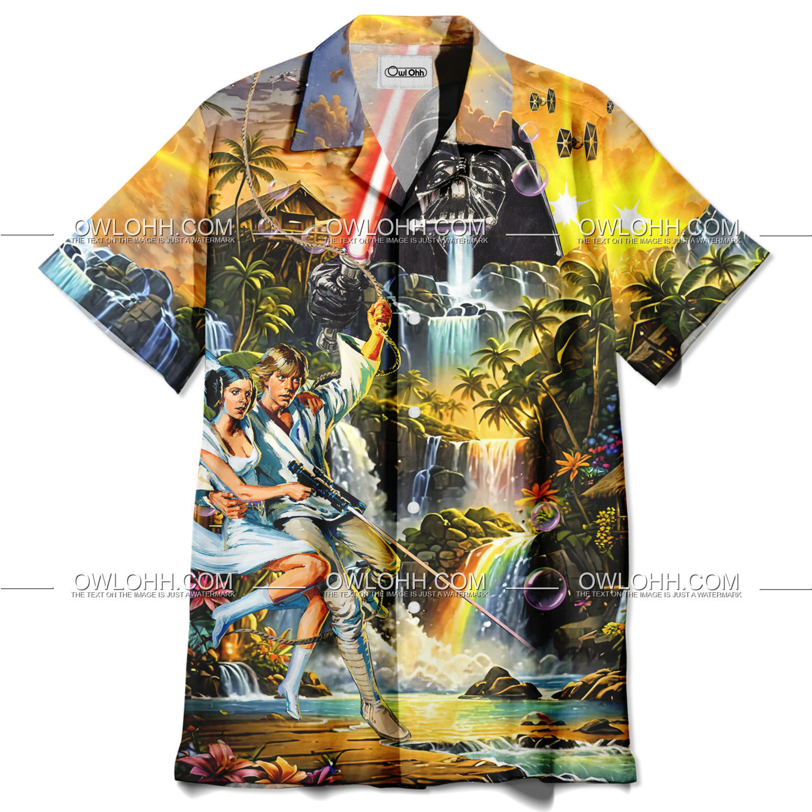 star wars luke and leia this will be a day long remembered with darth vader paradise tropical hawaiian shirt owl ohh ogs0q