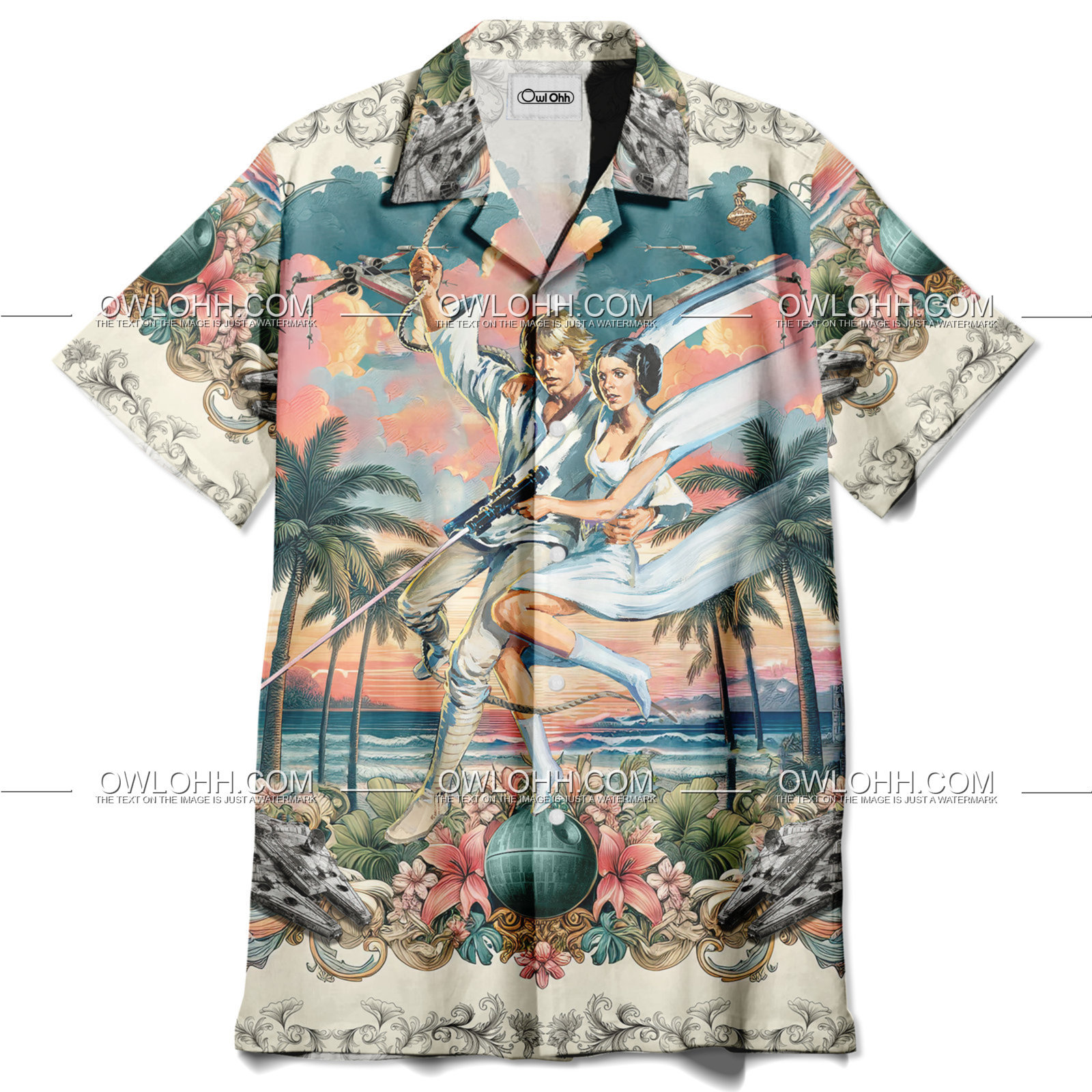 star wars luke skywalker and princess leia paradise found hawaiian shirt owl ohh pjxqc