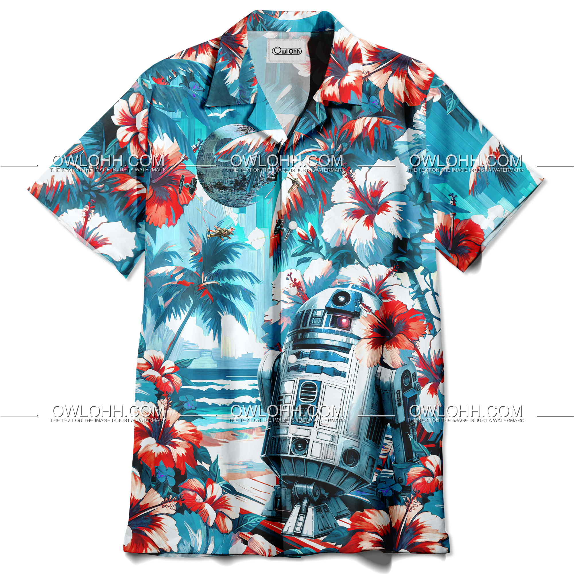 star wars r2 d2 lifes a beach enjoy the waves hawaiian shirt owl ohh l0gvq