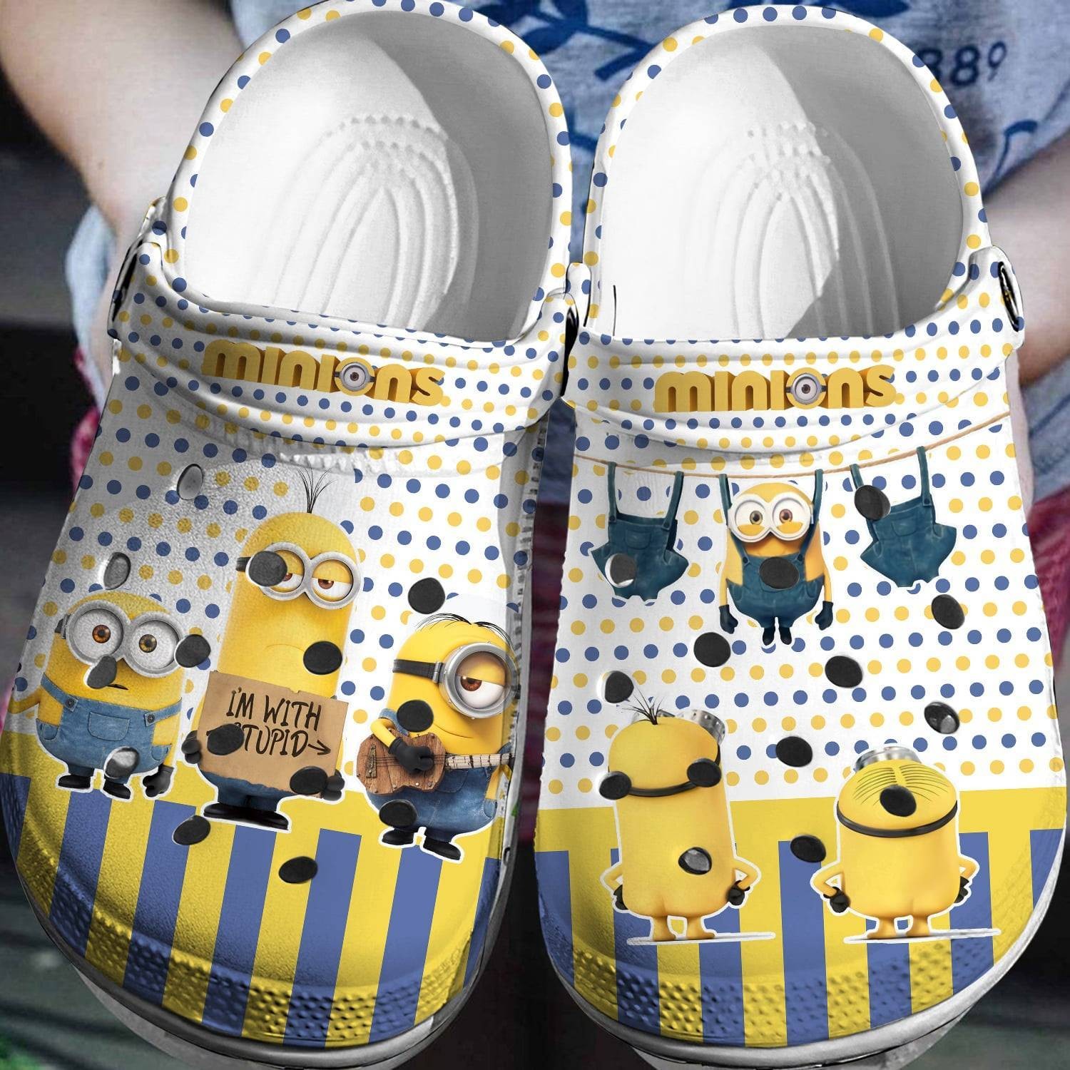 step into adventure with minions i am with stupid clogs fast shipping service available ajs2f