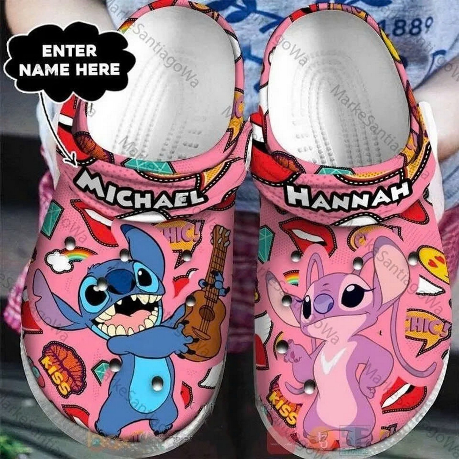 stitch and angel love and hobby clogs for kids and adults uajwz