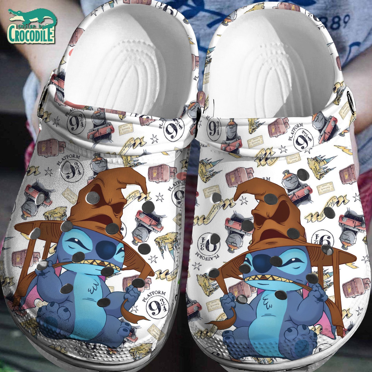 stitch and magic hat at hogwarts school clogs for kids 26 adults srkbd