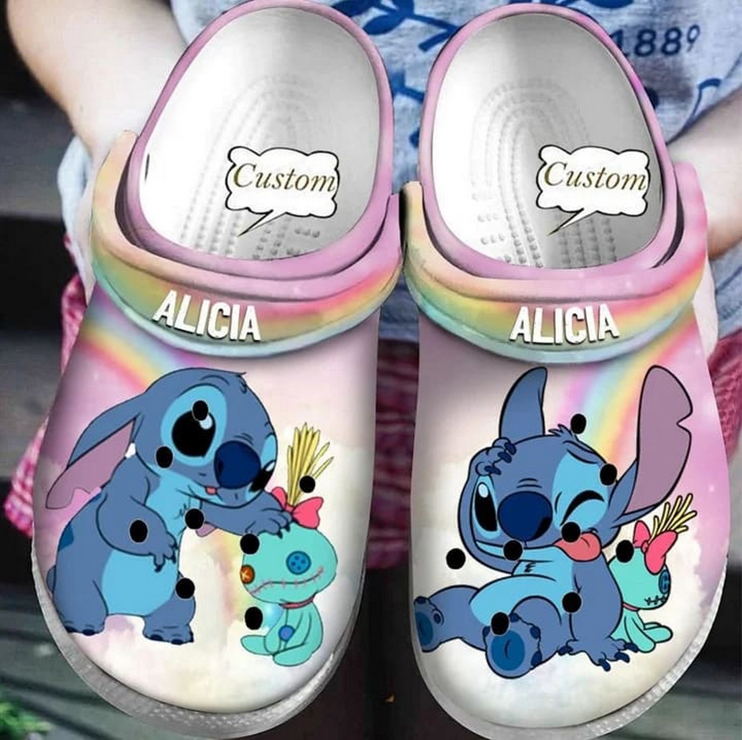 stitch and scrump pink cloud and rainbow clogs for kids 26 adults fixy5