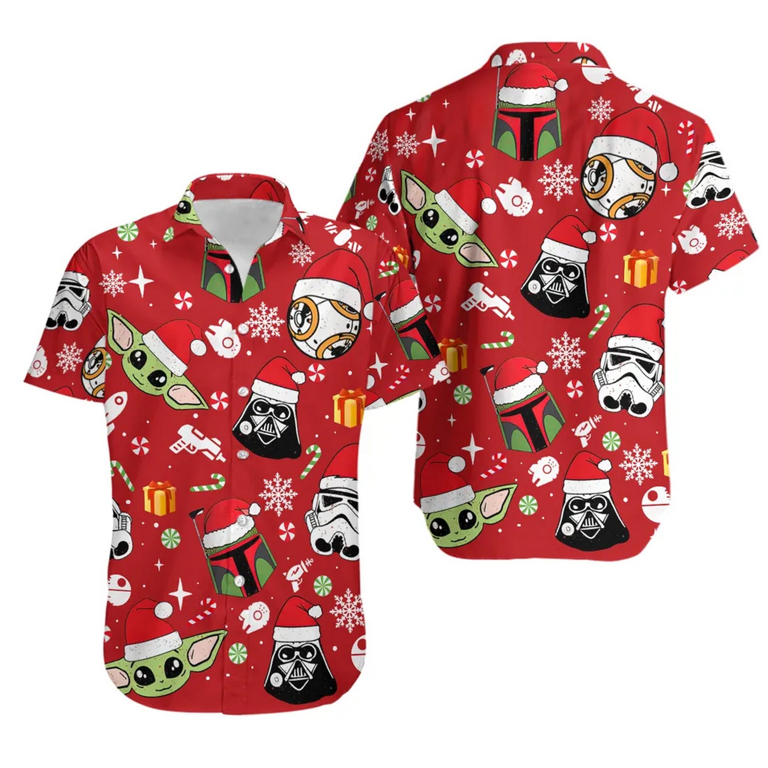 stormtrooper and baby yoda star wars christmas hawaiian shirt yv5do