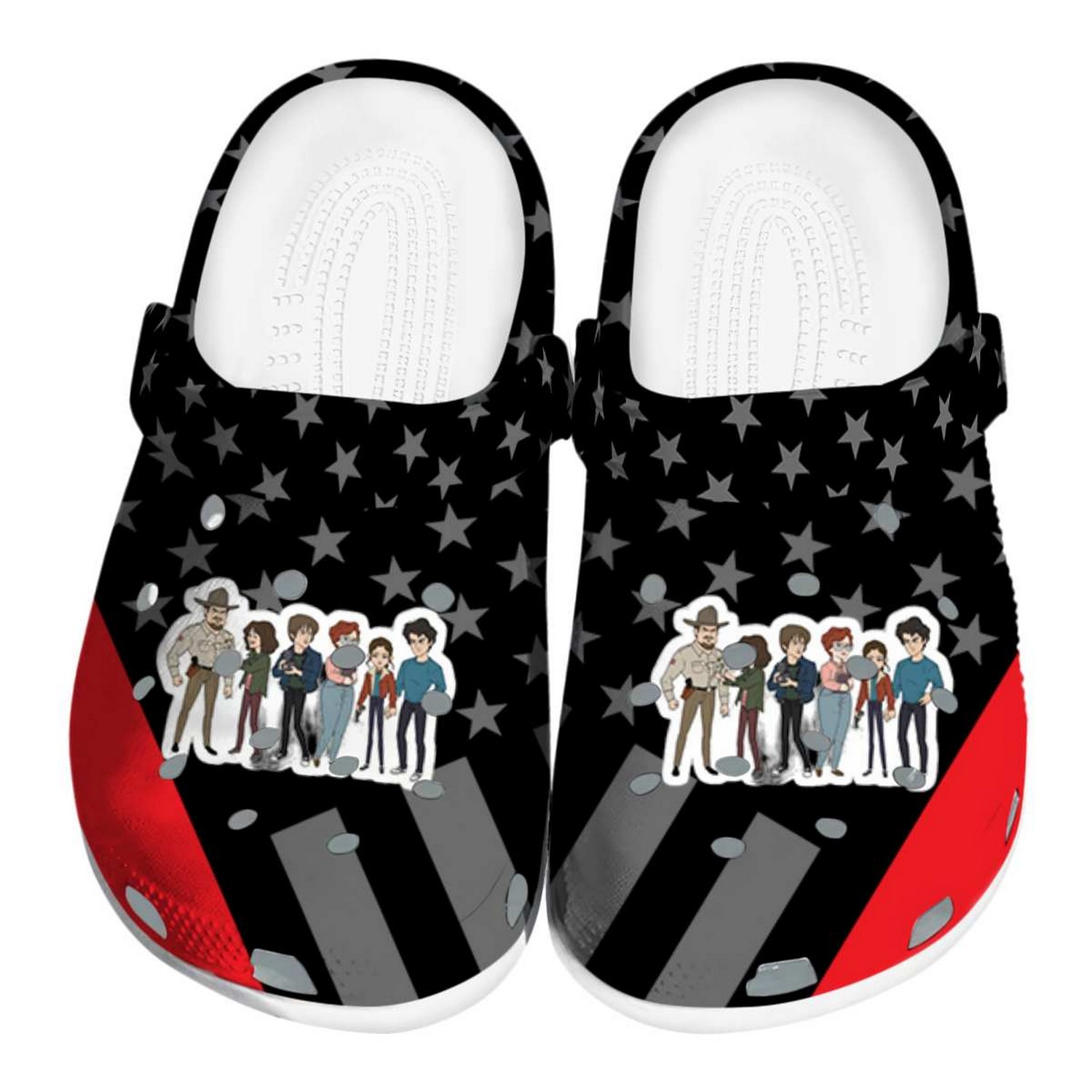 stranger things stellar stripes theme clogs for kids 26 adults egelx