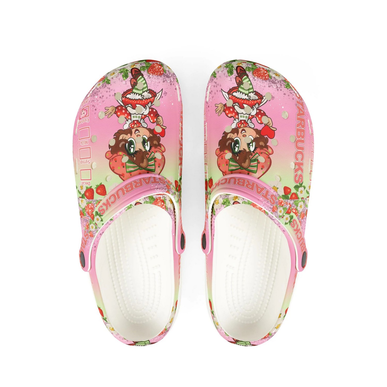 strawberry shortcake starbucks clogs for kids and adults fast shipping dyt08