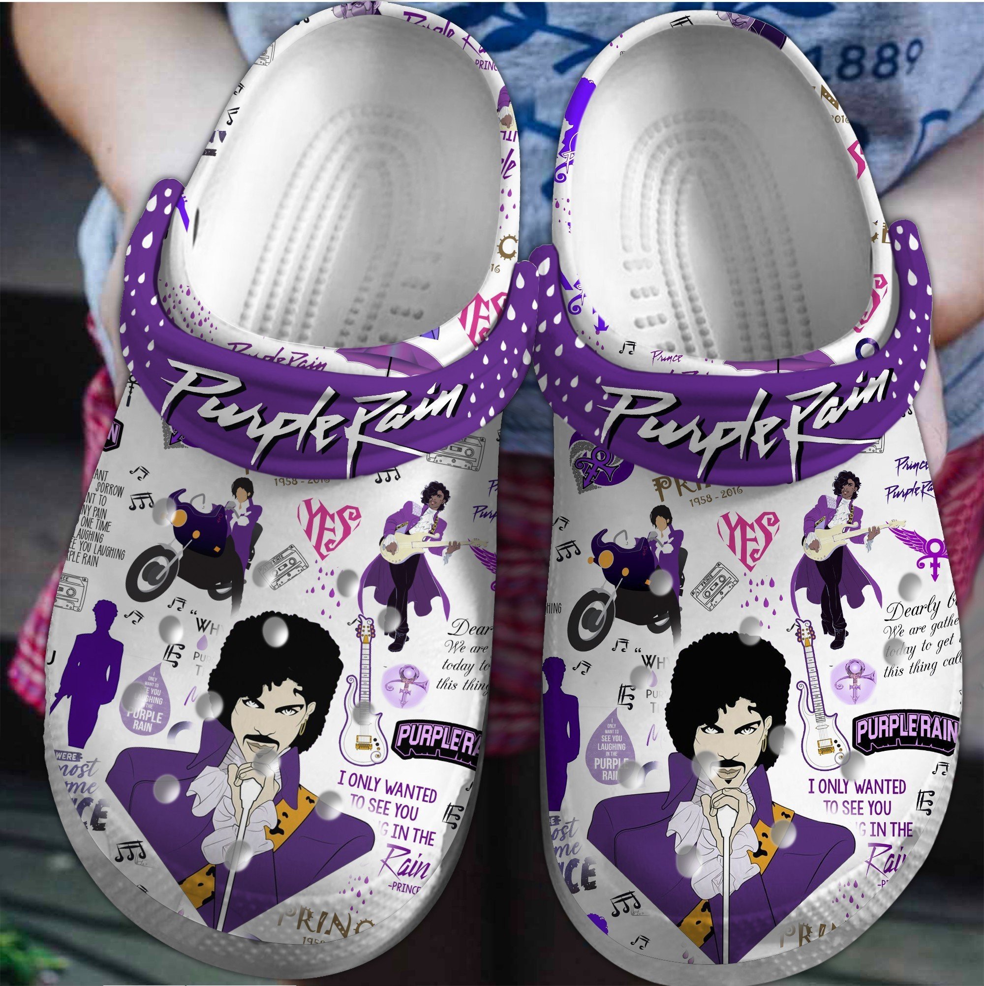 stunning prince sandals purple rain music clogs fast shipping lg8ku