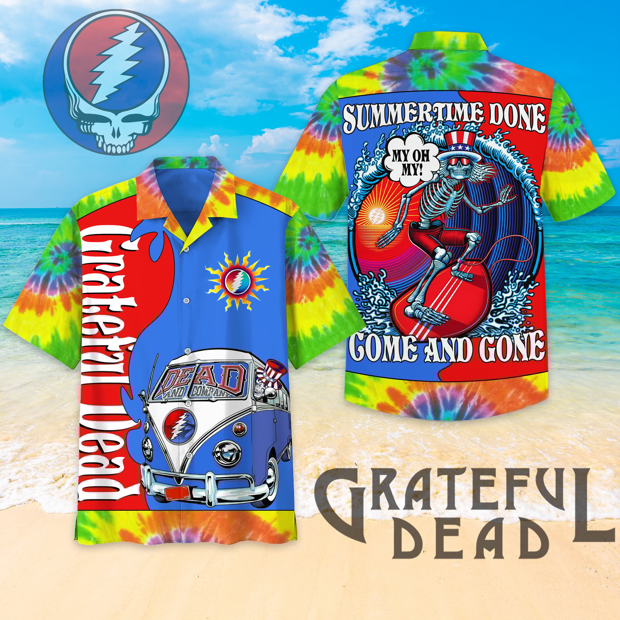 stunning vibrant summer with grateful dead hawaiian shirt 6pkfi