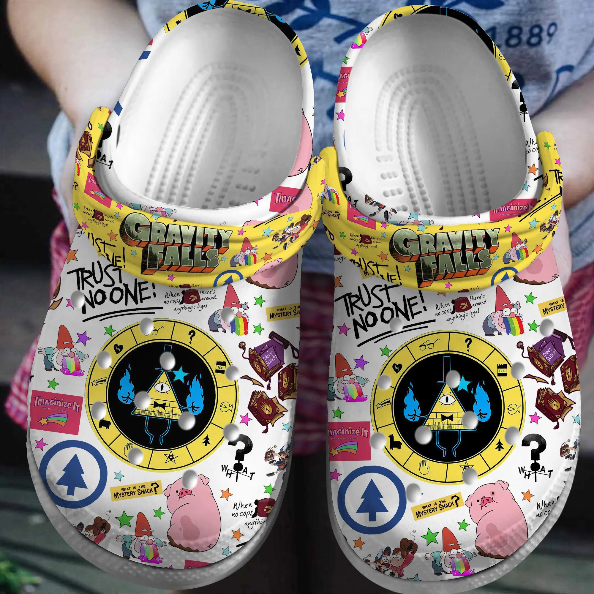 stylish 26 comfort footwear bill cipher from gravity falls cartoon clogs yxfpb