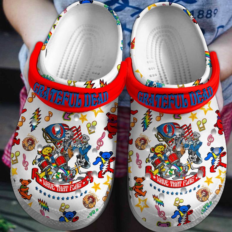 stylish and comfortable clogs grateful dead music band unisex slippers oy96q