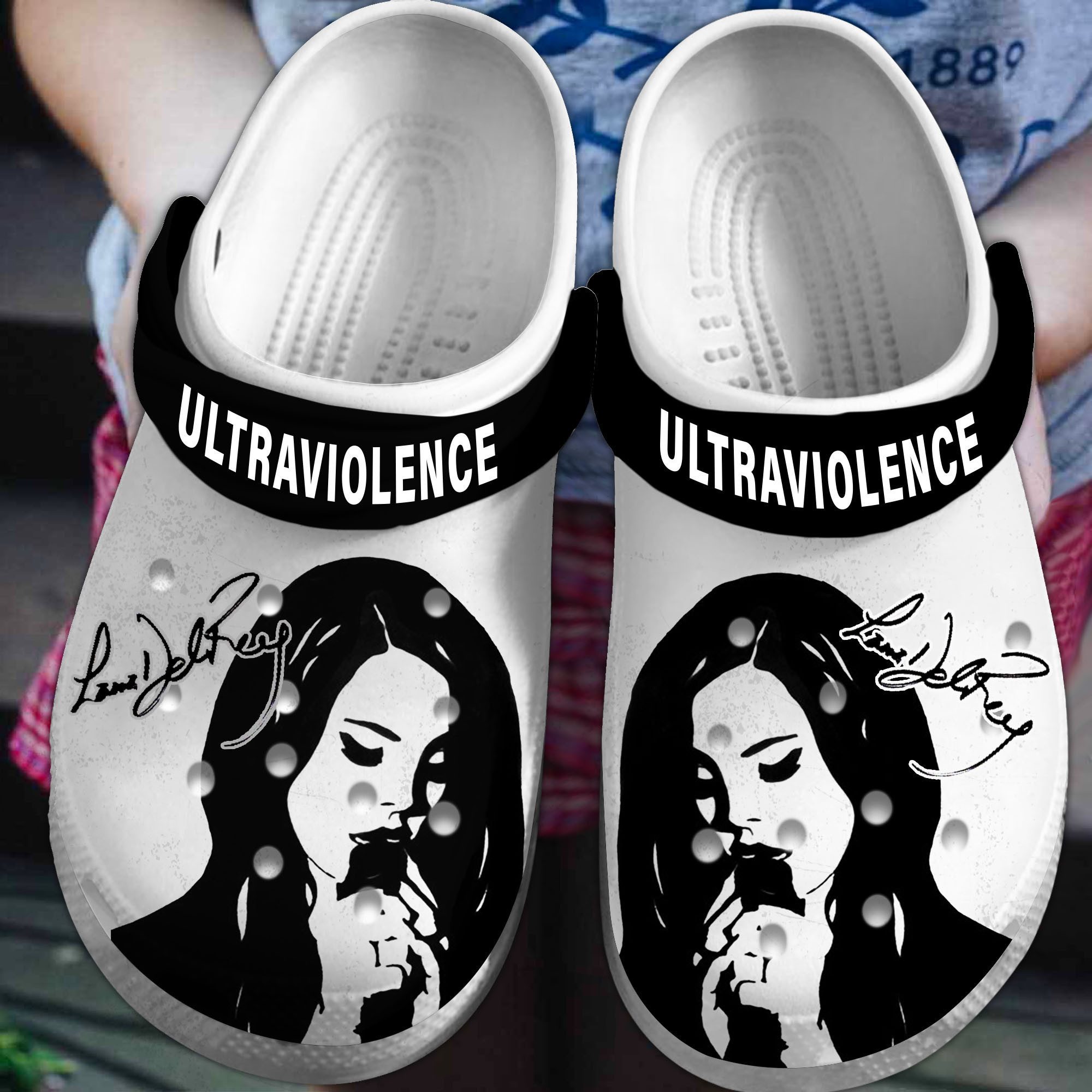 stylish and comfortable crocs lana del rey black and white clogs fuldr
