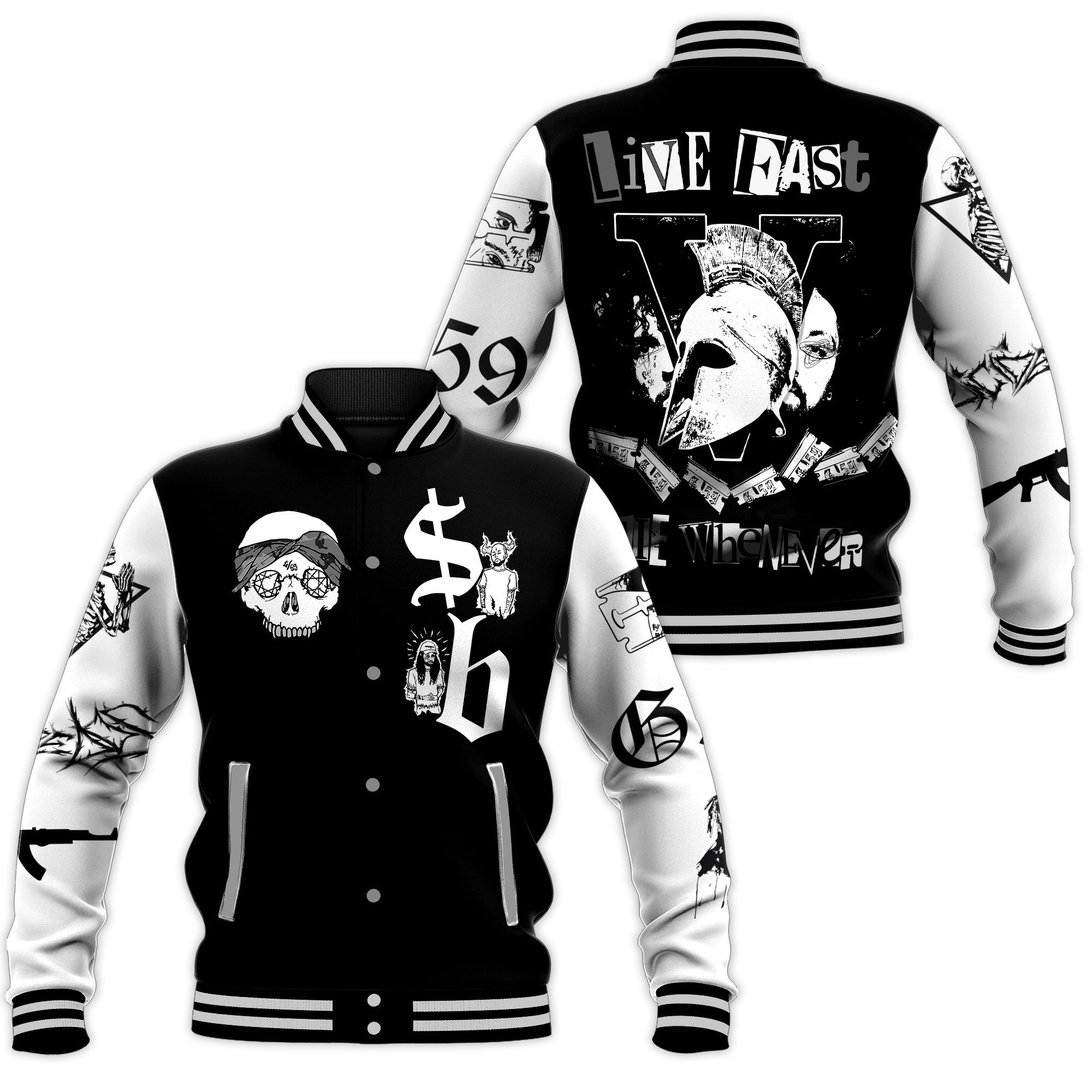 stylish bomber suicide boys live fast basevball jacket ixpw7