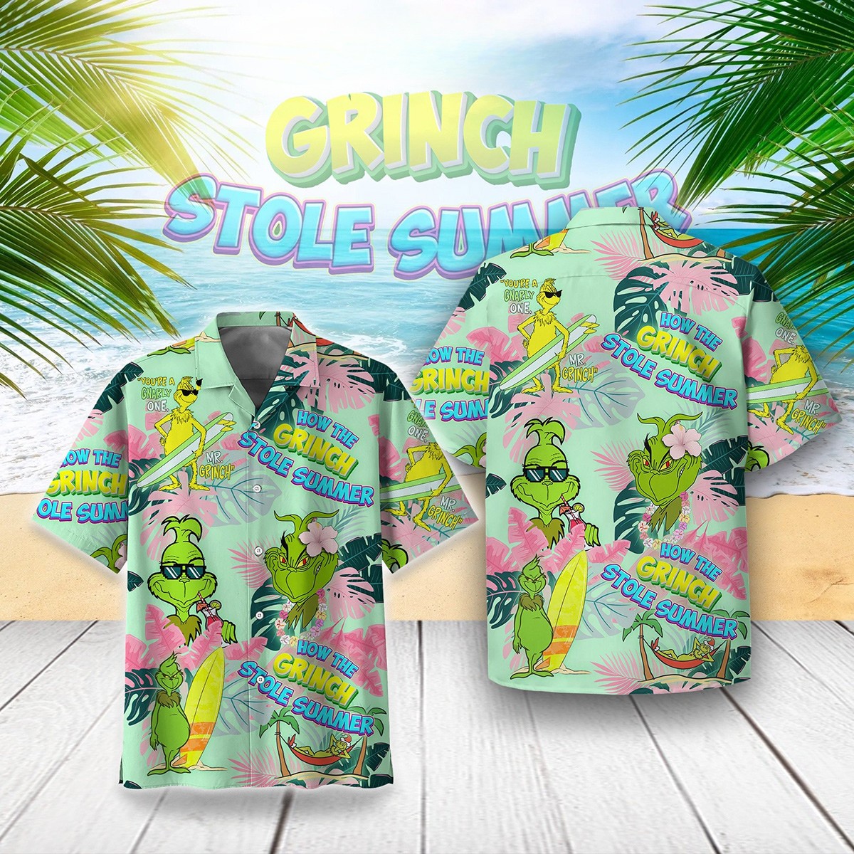 stylish colorful design grinch stole the summer hawaii shirt r5nbo