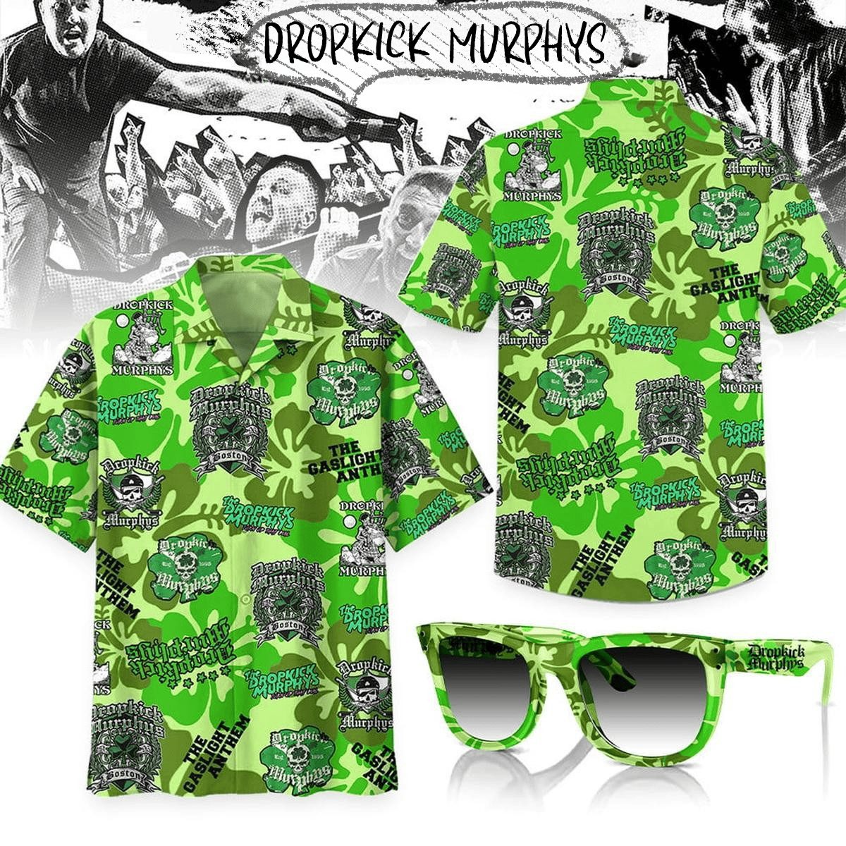 stylish dropkick murphys music green hawaii shirt kmagd