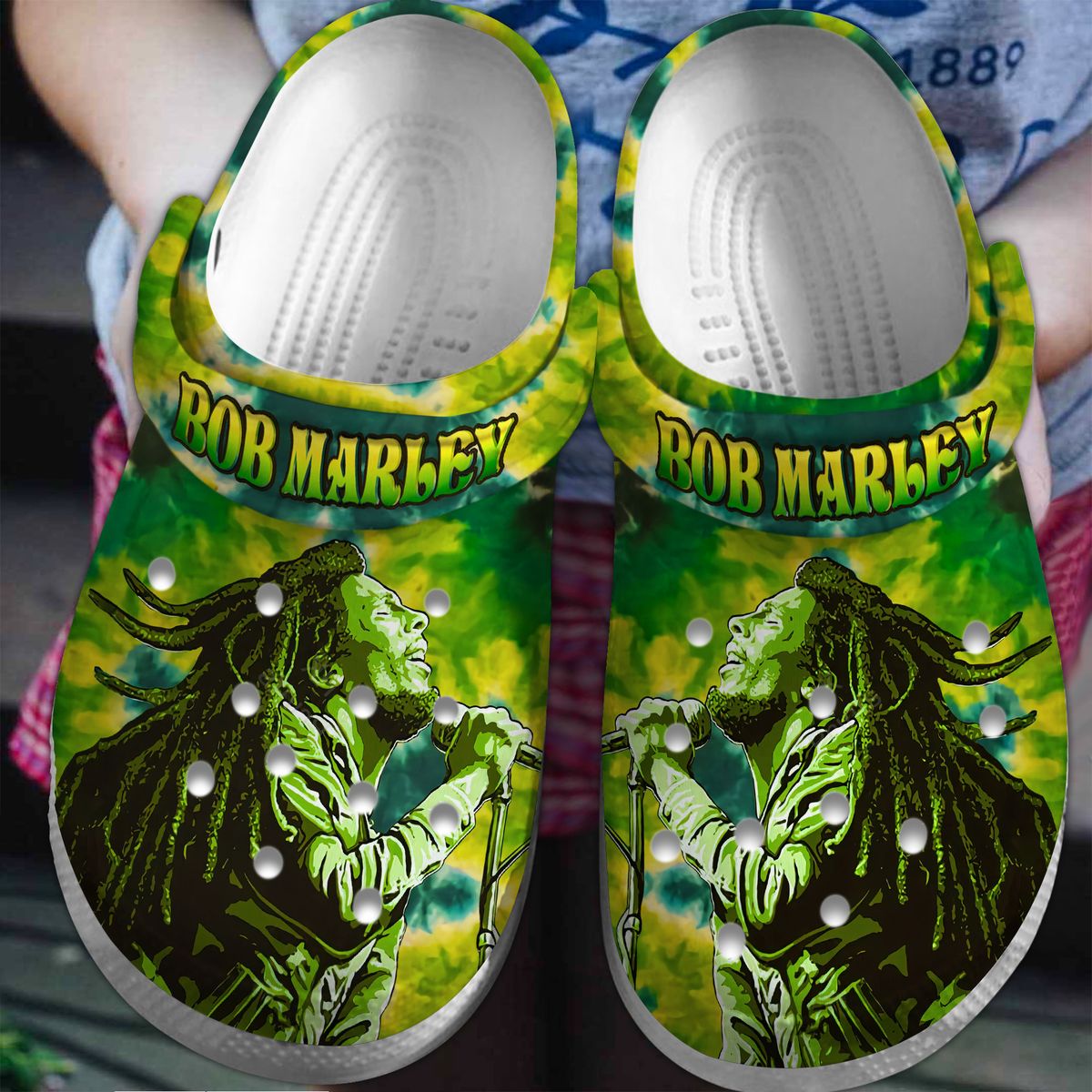 stylish sophisticate bob marley music artist green clogs shoes rgnym