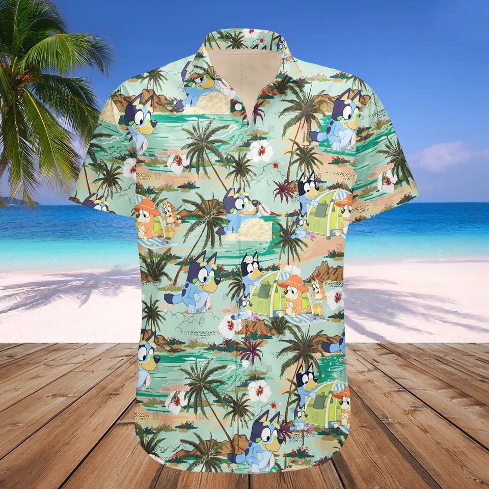 summer tropical bluey 26 bingo soft hawaii shirt rcx48