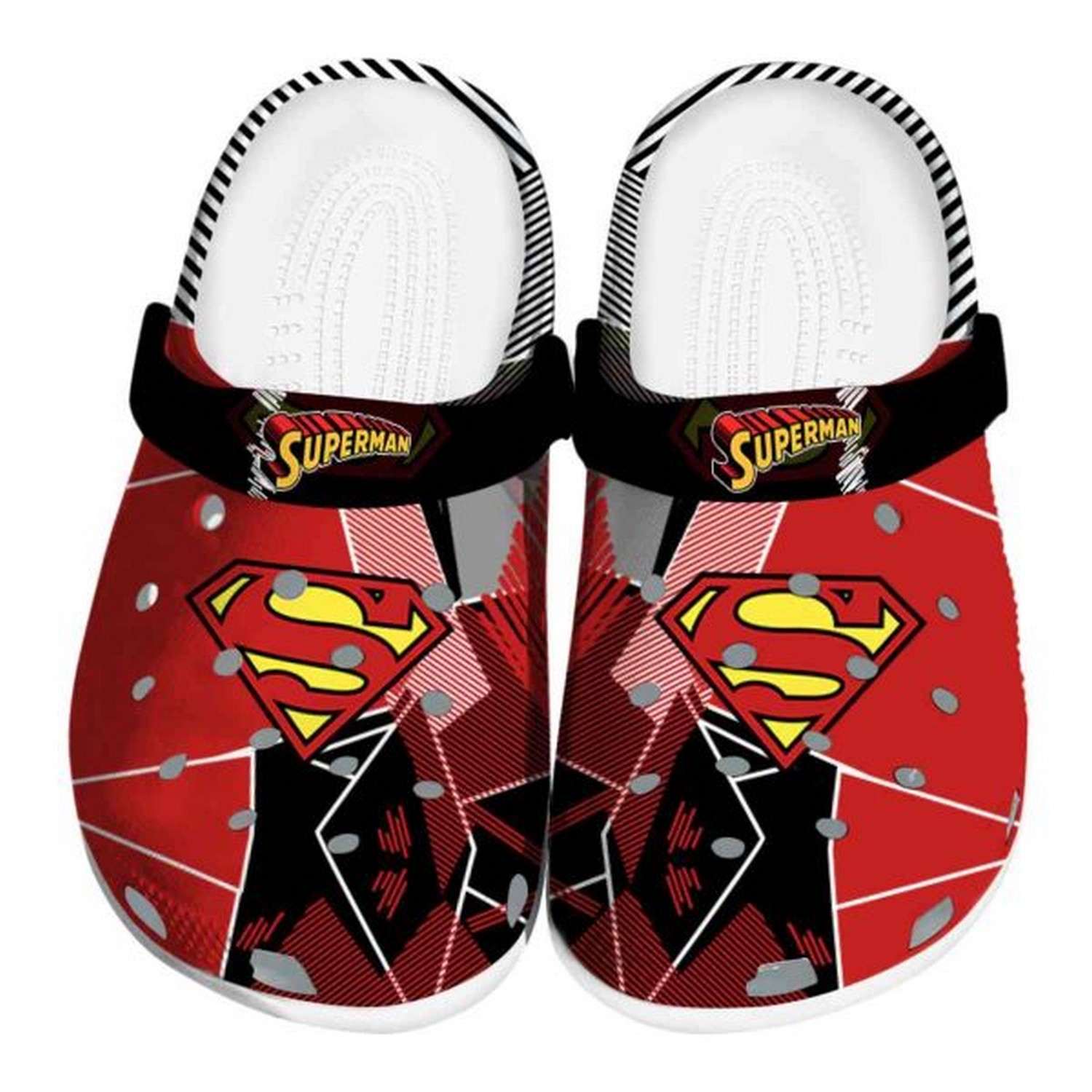superman geometric background clogs for kids 26 adults 6vsy4
