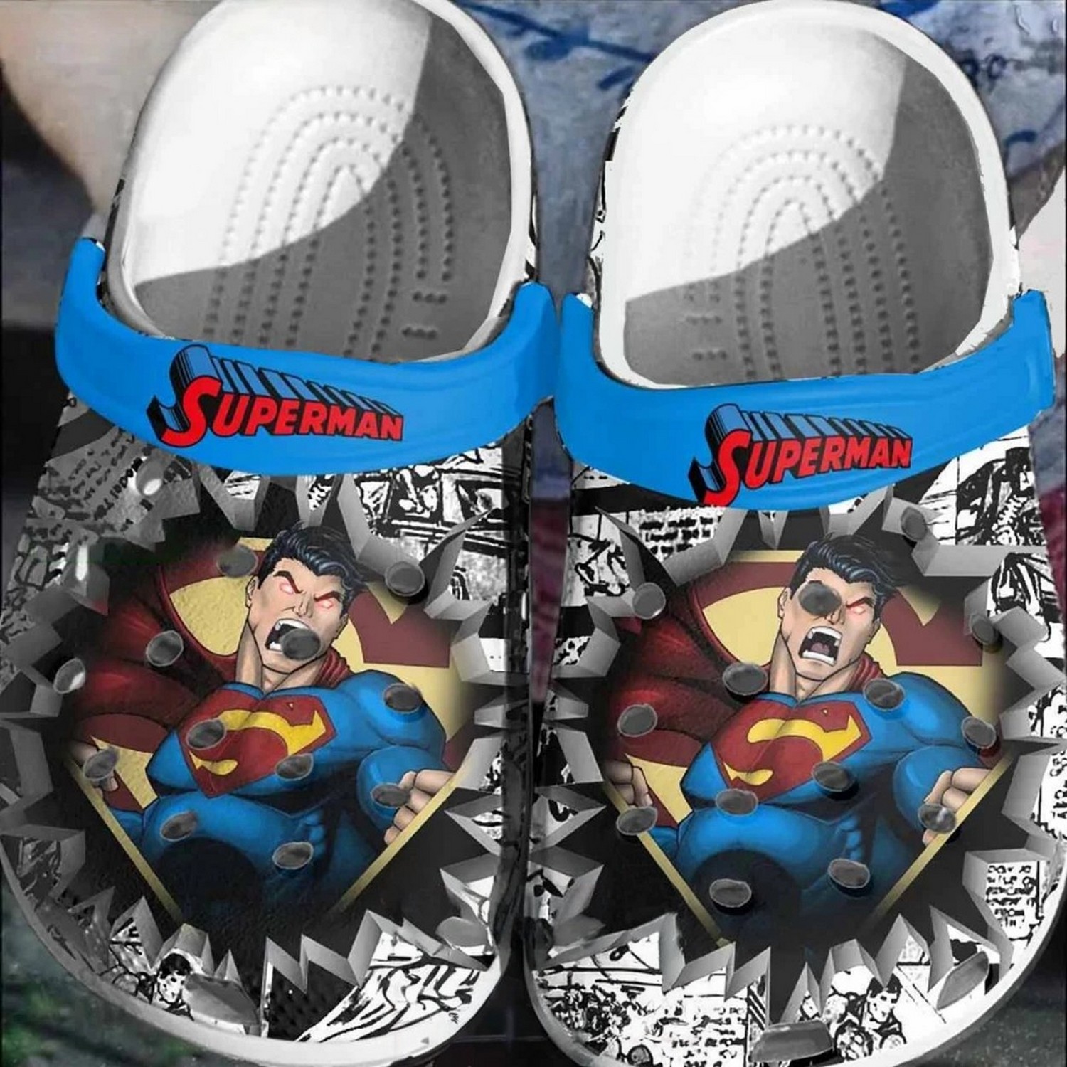 superman kryptonite dc comics clogs for kids and adults lvtni
