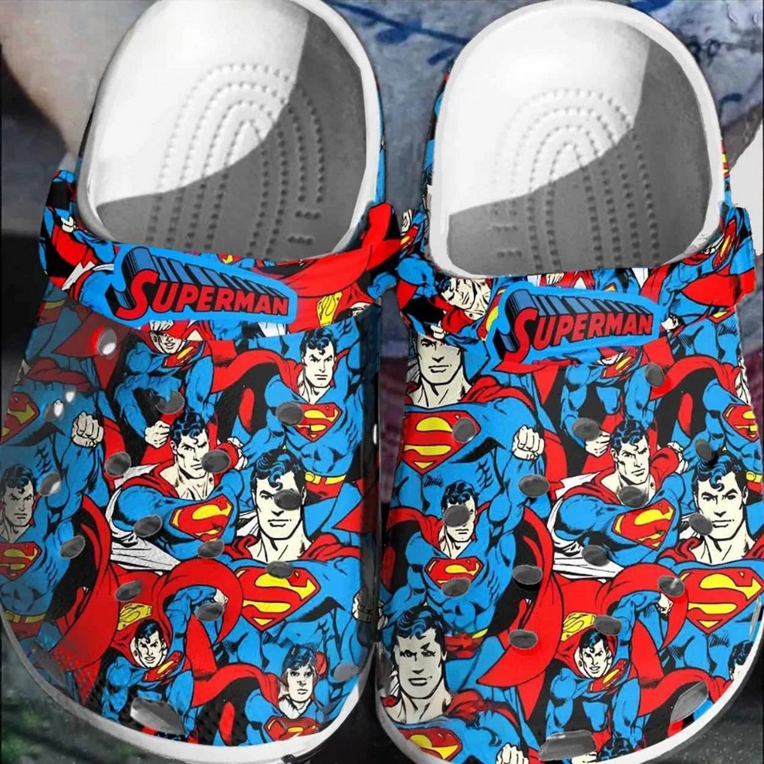 superman man of steel pattern clogs for kids 26 adults 2v7yz
