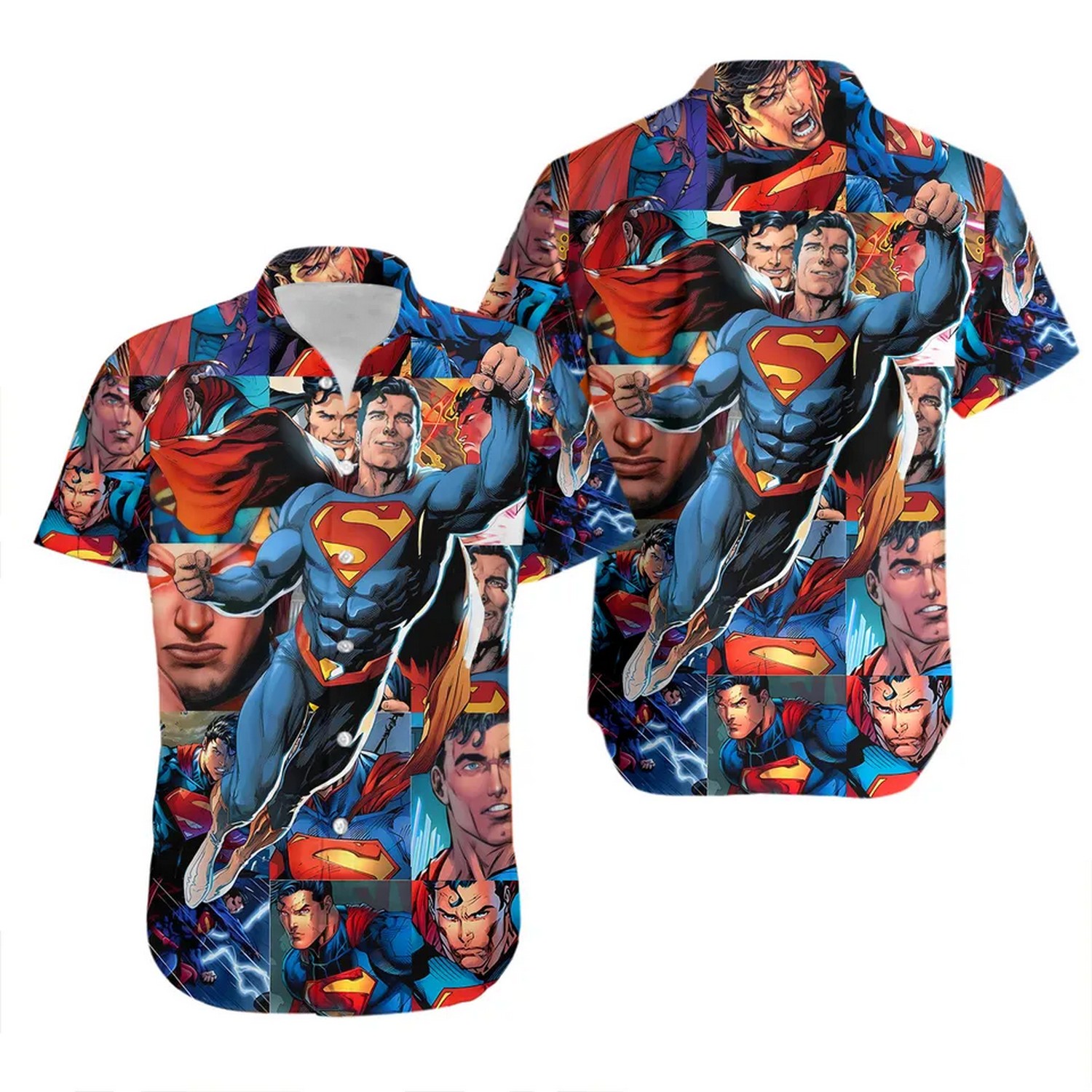 superman pattern hawaiian shirt 9txgz