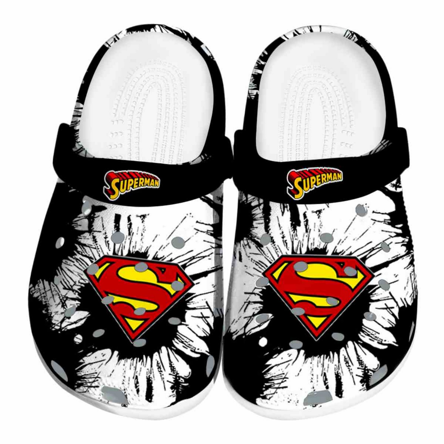 superman splatter graphics clogs for kids and adults z9wmf