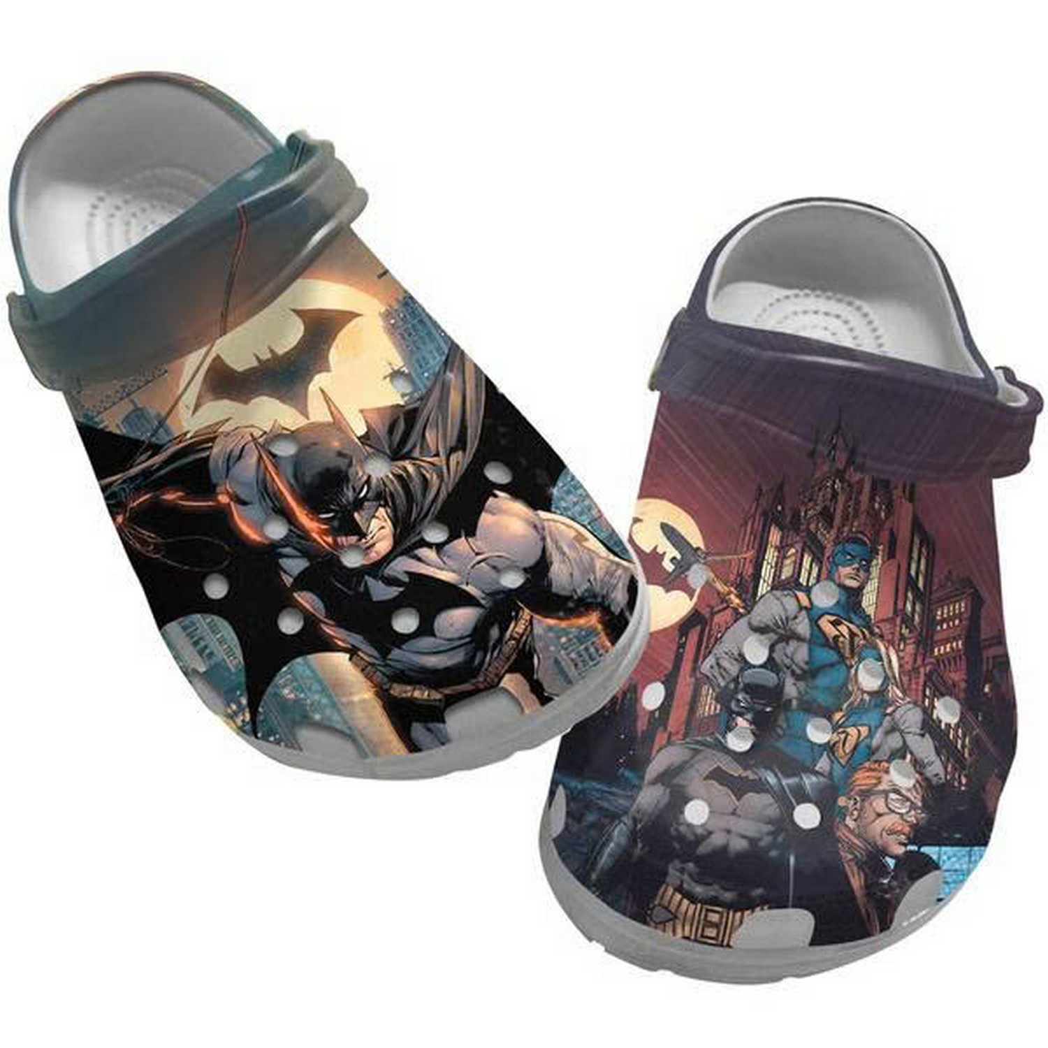 supperhero batman in the city moon night clogs for kids 26 adults wrxaw