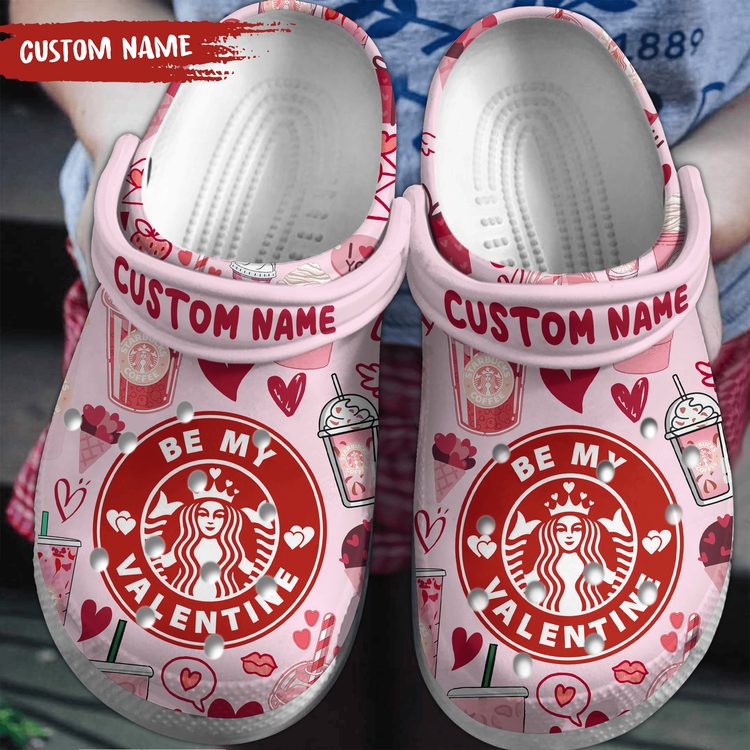 sweet design be my valentine pink clogs for couple gddpm