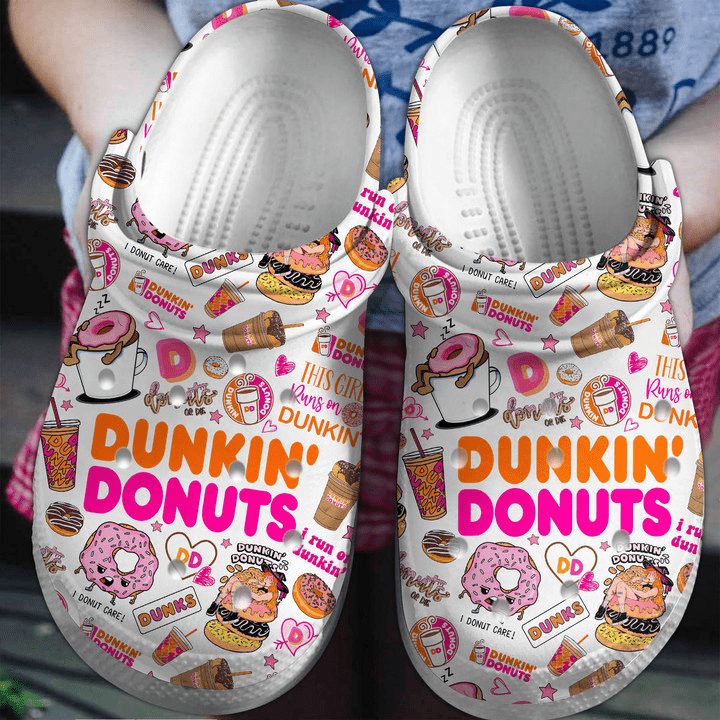 sweet design of dunkin donuts unsiex crocs perfect gift idea for valentines day zedqp