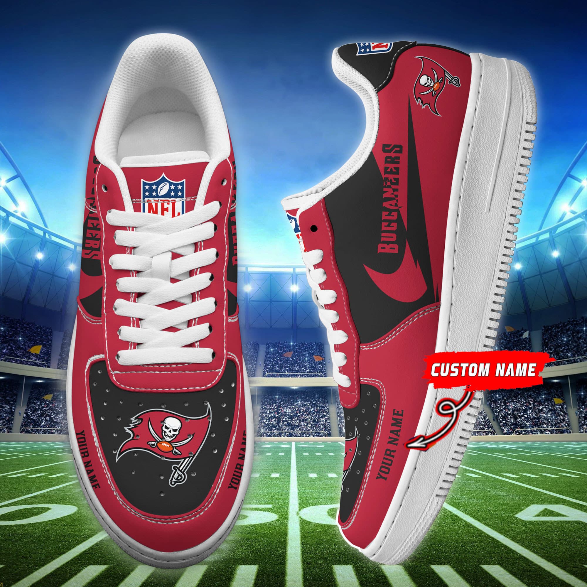 tampa bay buccaneers personalized af1 shoes bg223 b84gg