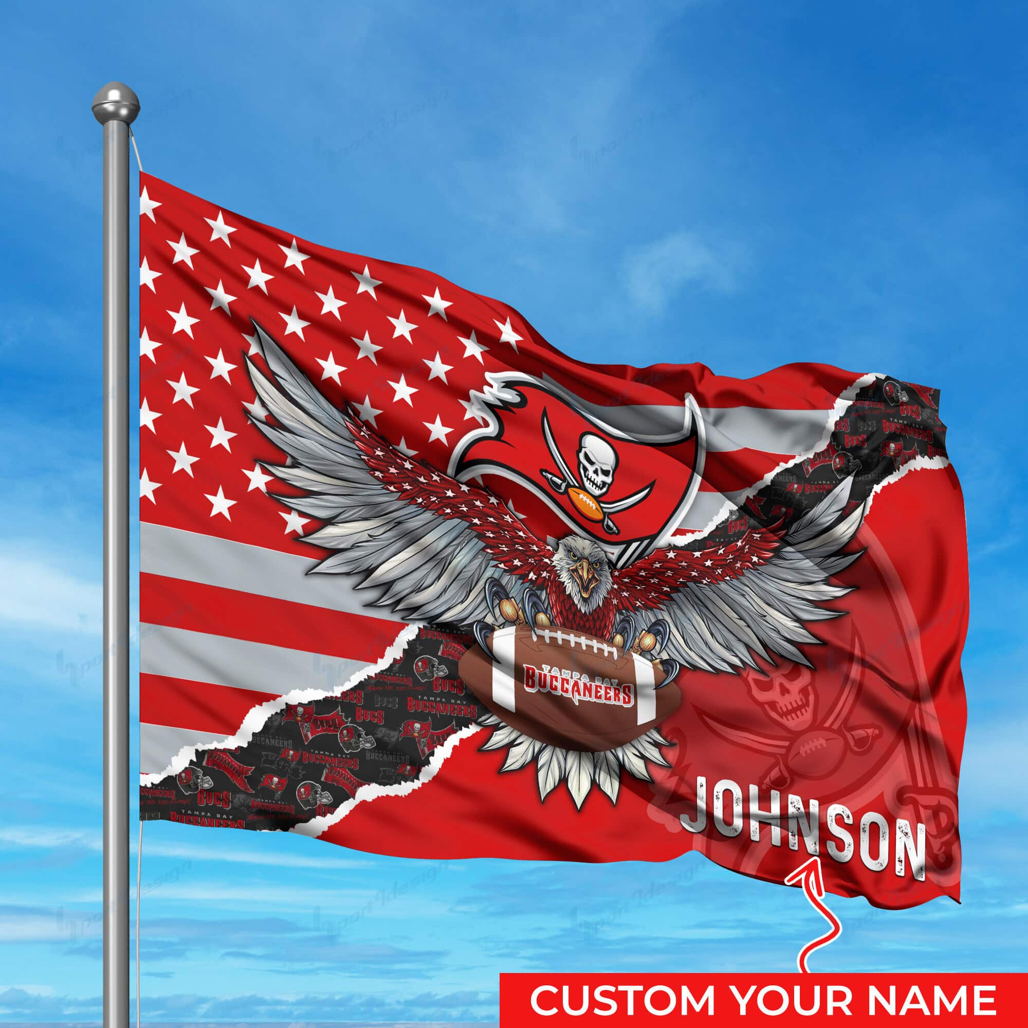 tampa bay buccaneers personalized flag 303 zjpfi