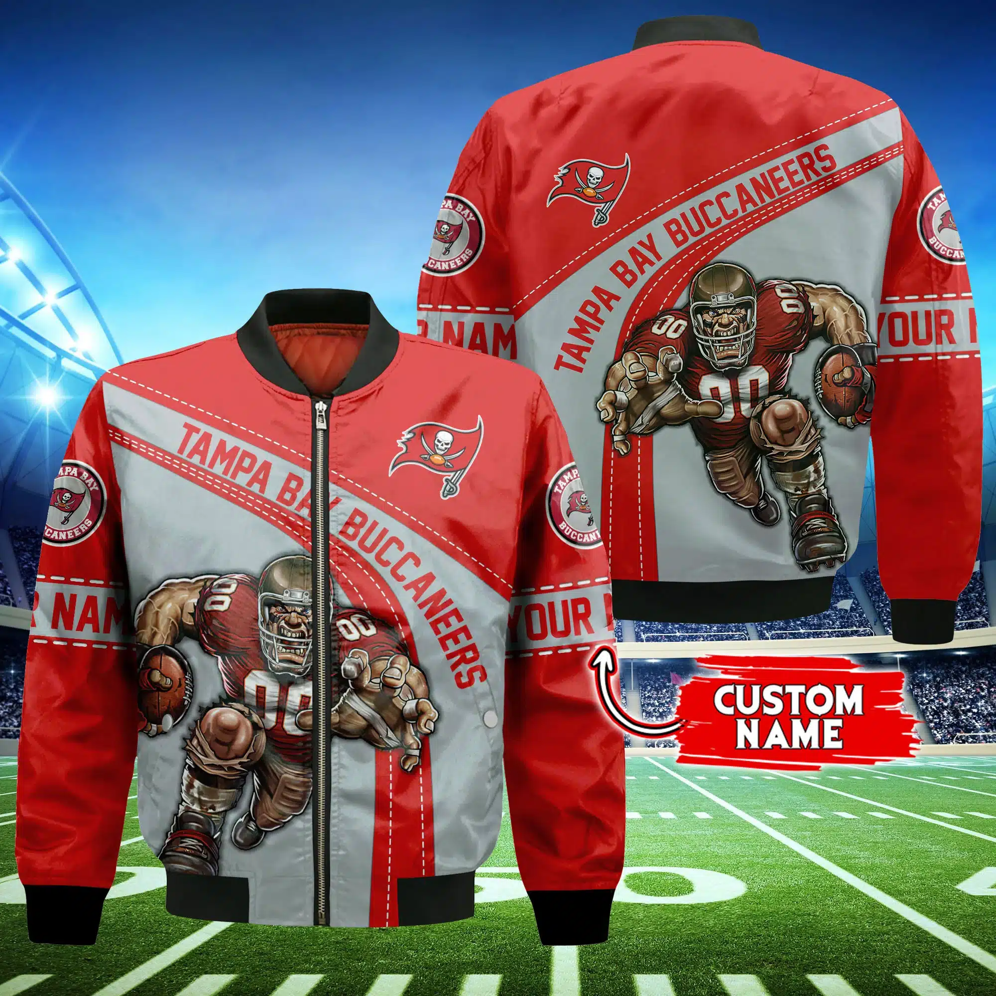 tampa bay buccaneers personalized thick bomber jacket cs137 rffpa