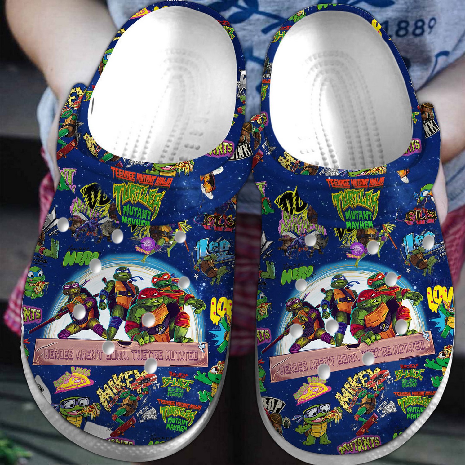 teenage mutant ninja turtles mayhem blue clogs for kids and adults fast shipping kh7ut