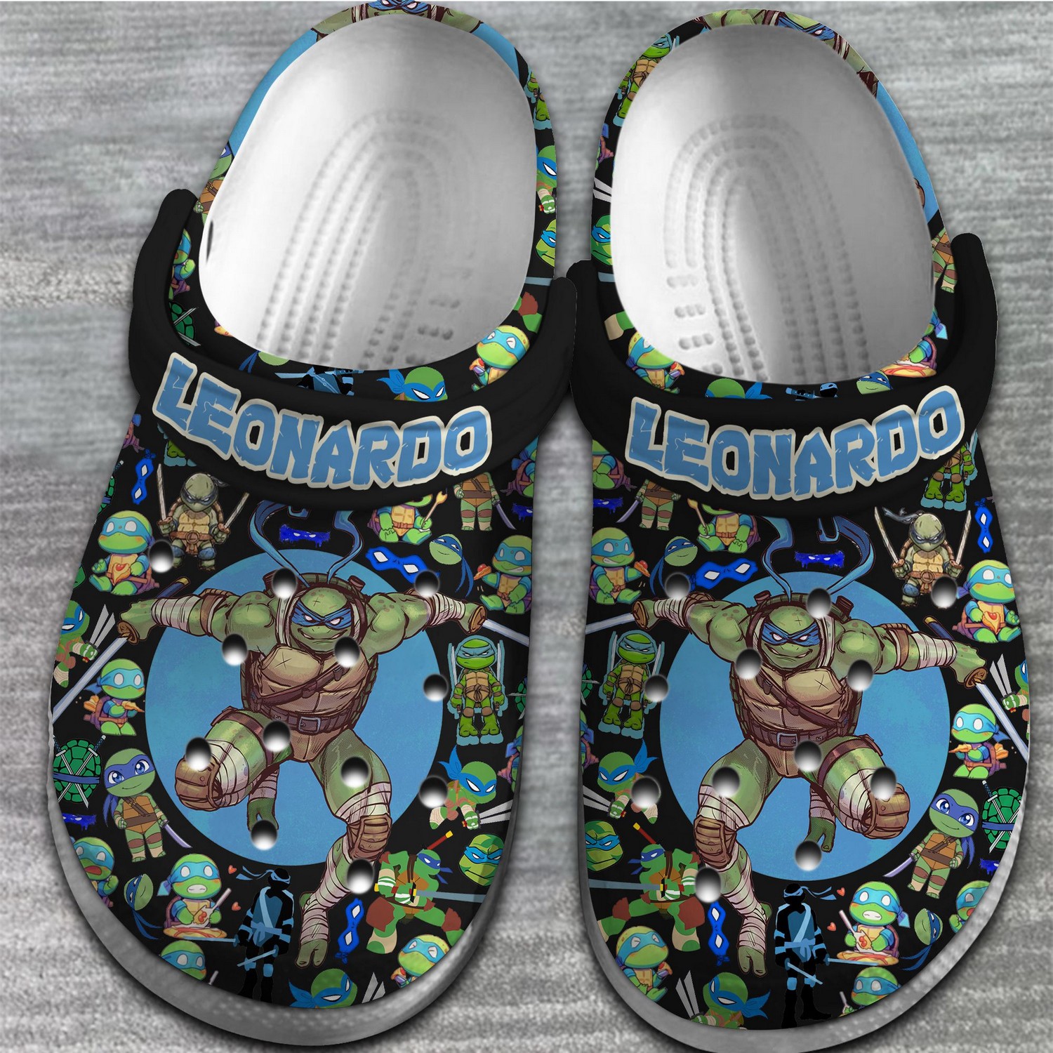 teenage mutant ninja turtles movie leonardo white black clogs for kids and adults fast shipping 45tyd