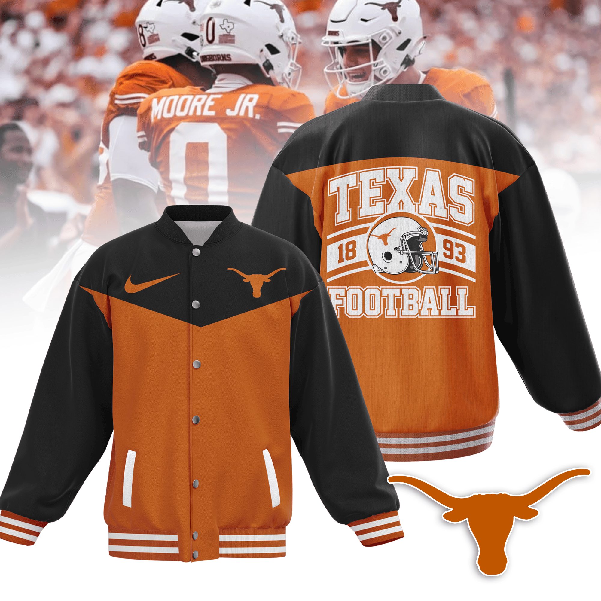 texas longhorns cool 1893 sport baseball jacket lyvqw