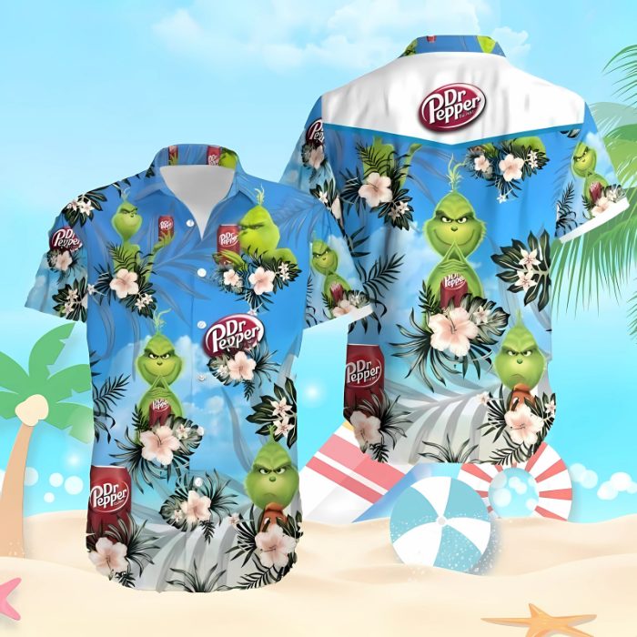 the grinch stole dr.pepper hawaiian shirt yyqcc