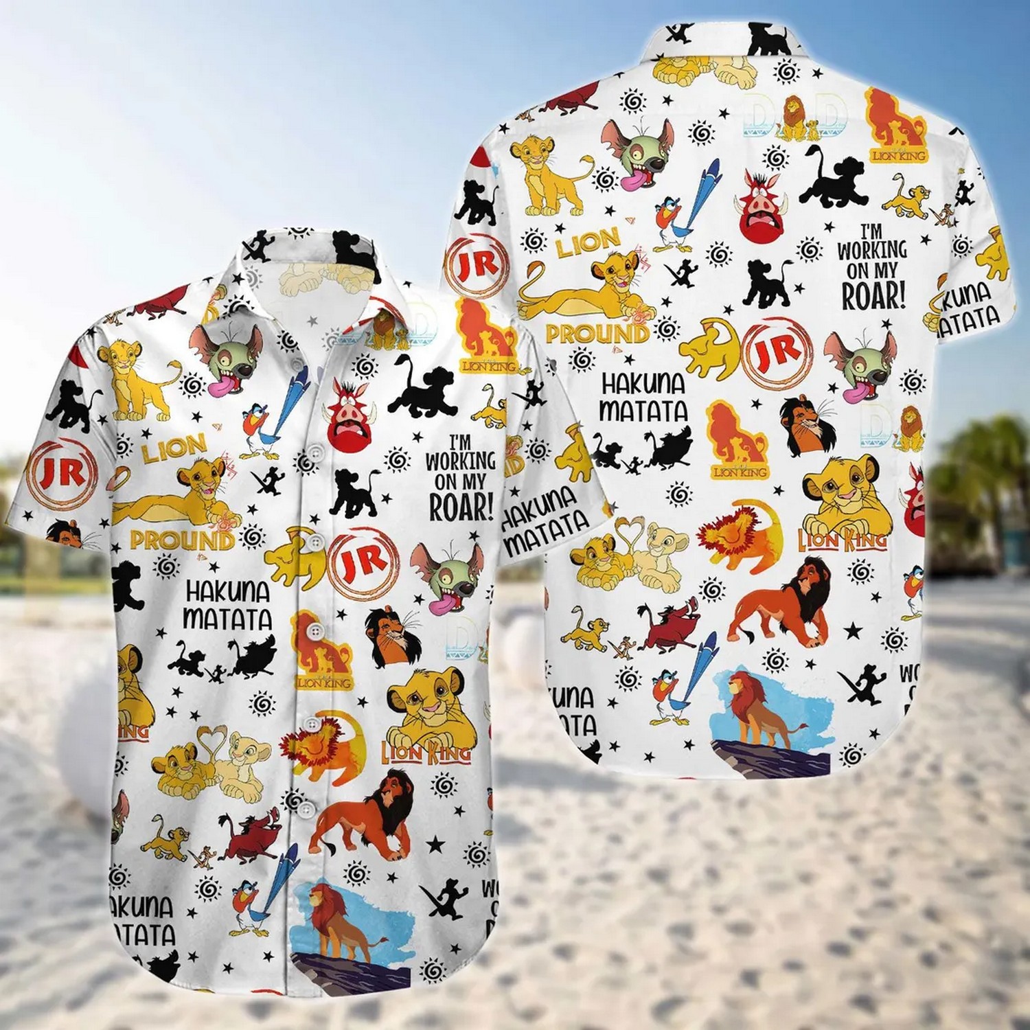 the lion king characters pattern disney hawaiian shirt rgig3