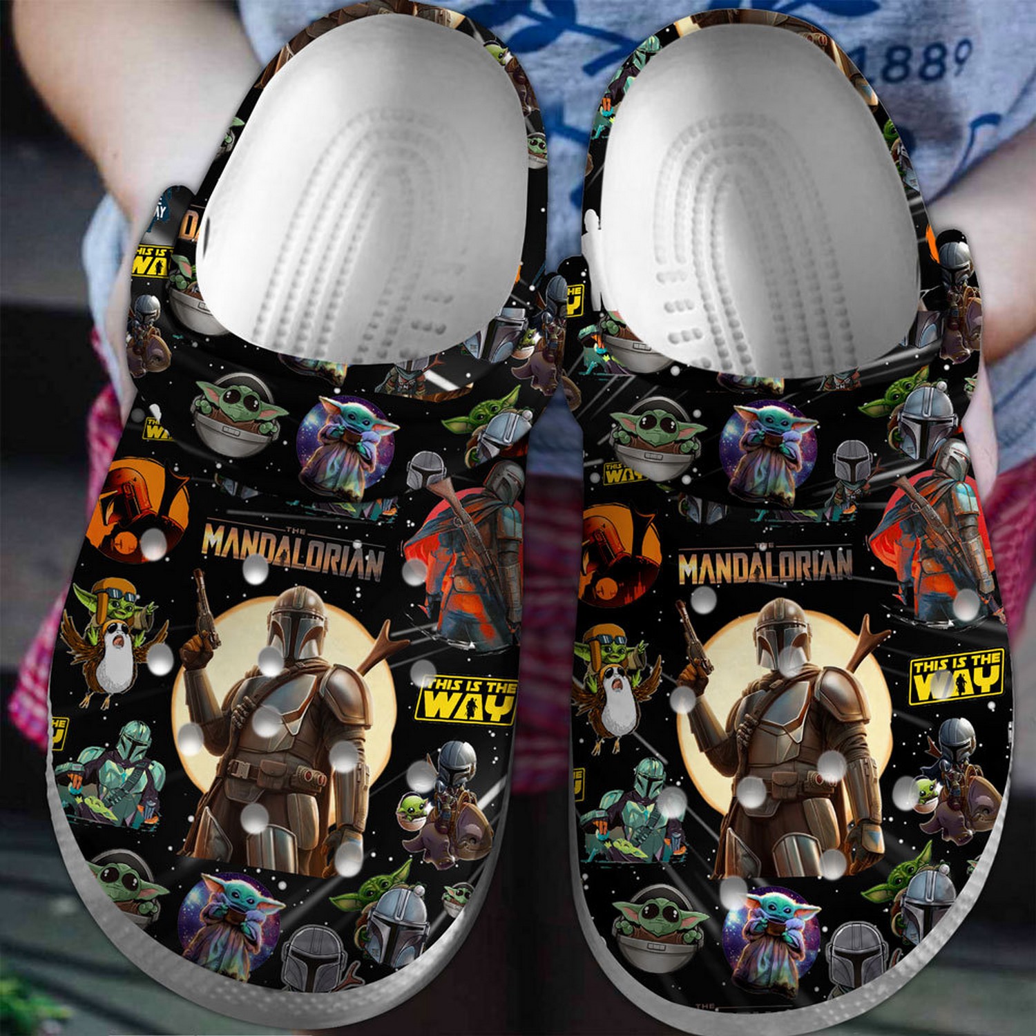 the mandalorian and baby yoda tv series black clogs for kids 26 adults vgnkv