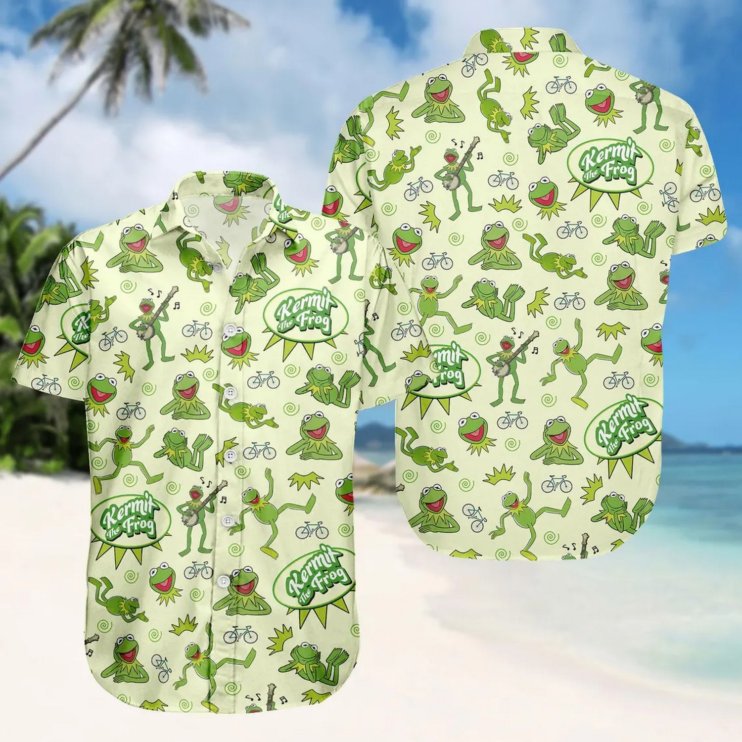 the muppets show kermit the frog hawaiin shirt yx1rt