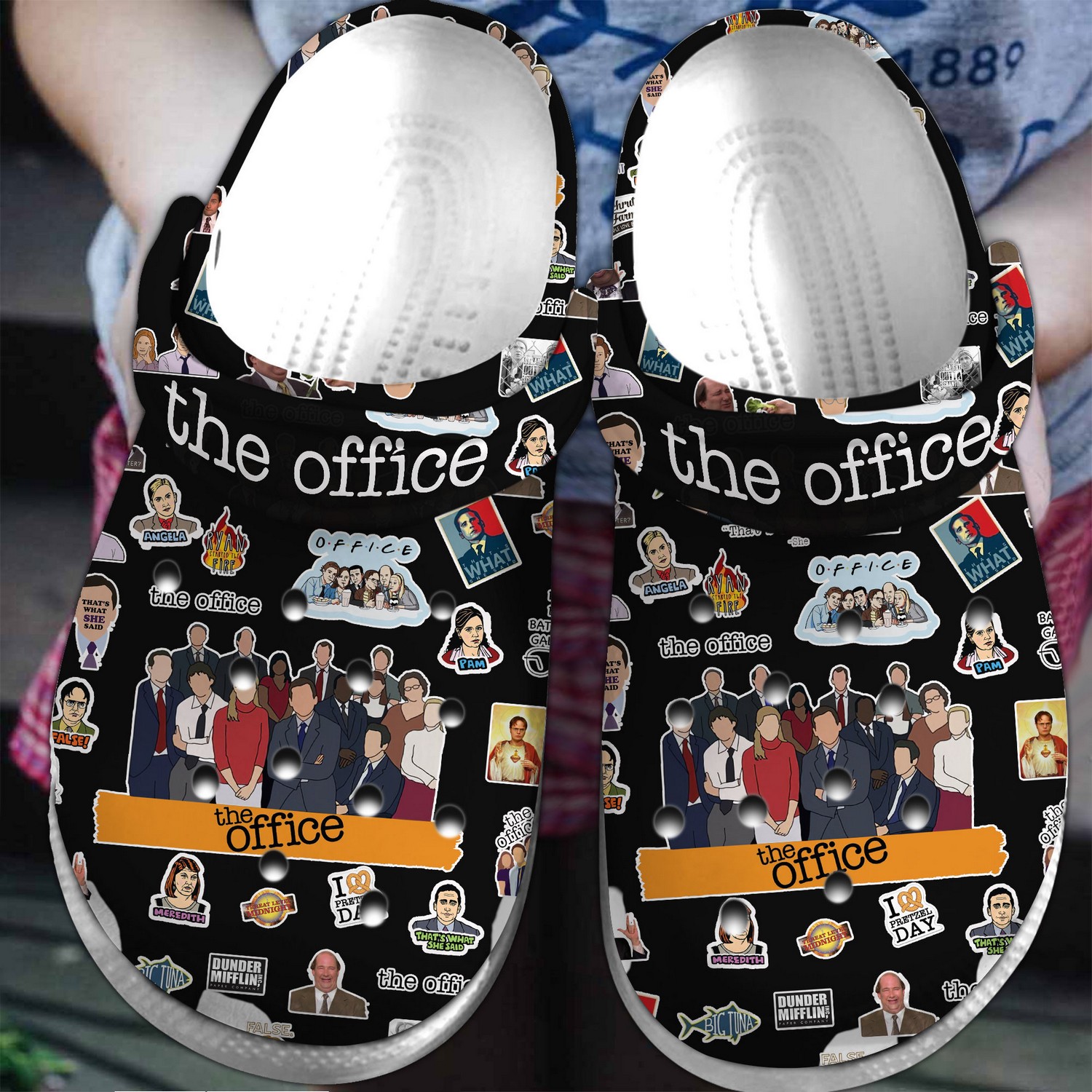 the office tv series white black clogs for kids 26 adults wt1hb