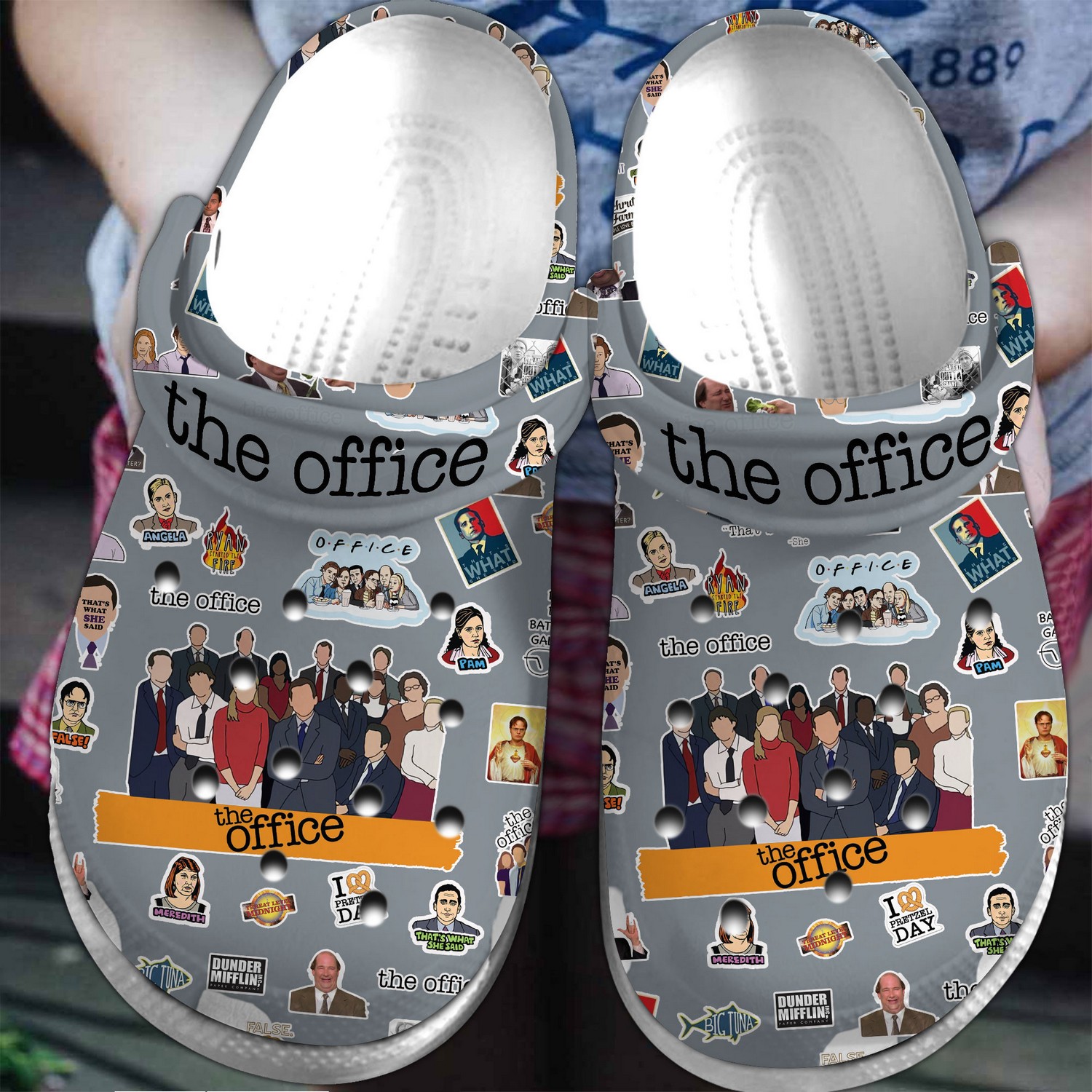 the office tv series white gray clogs for kids 26 adults zaa5v