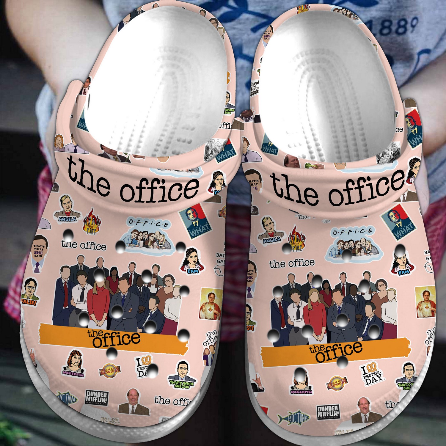 the office tv series white light pink clogs for kids and adults 6tszt