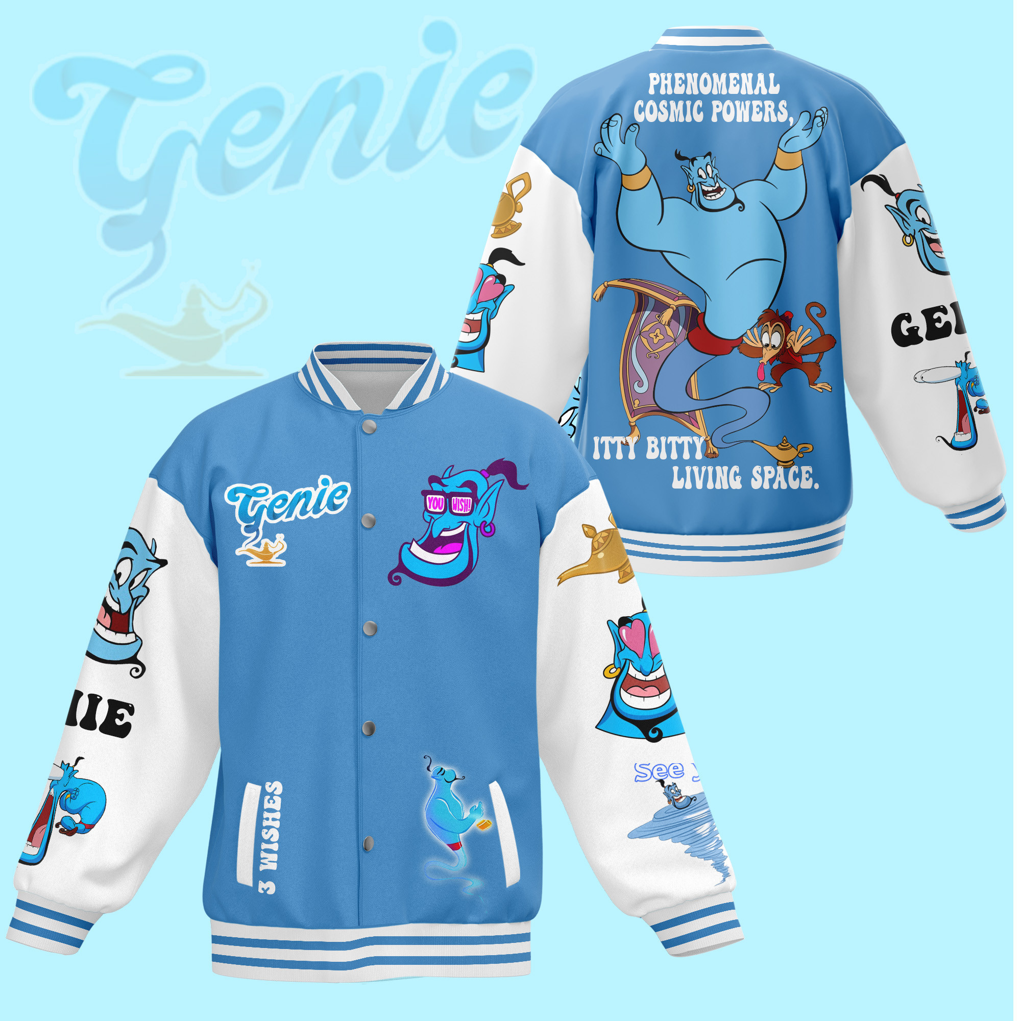the powerful genie itty bitty living space disney baseball jacket 6rhce