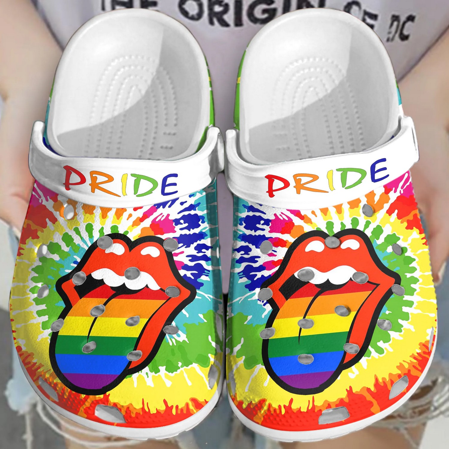 the rolling stones splash rainbow clogs for kids 26 adults qyx8l